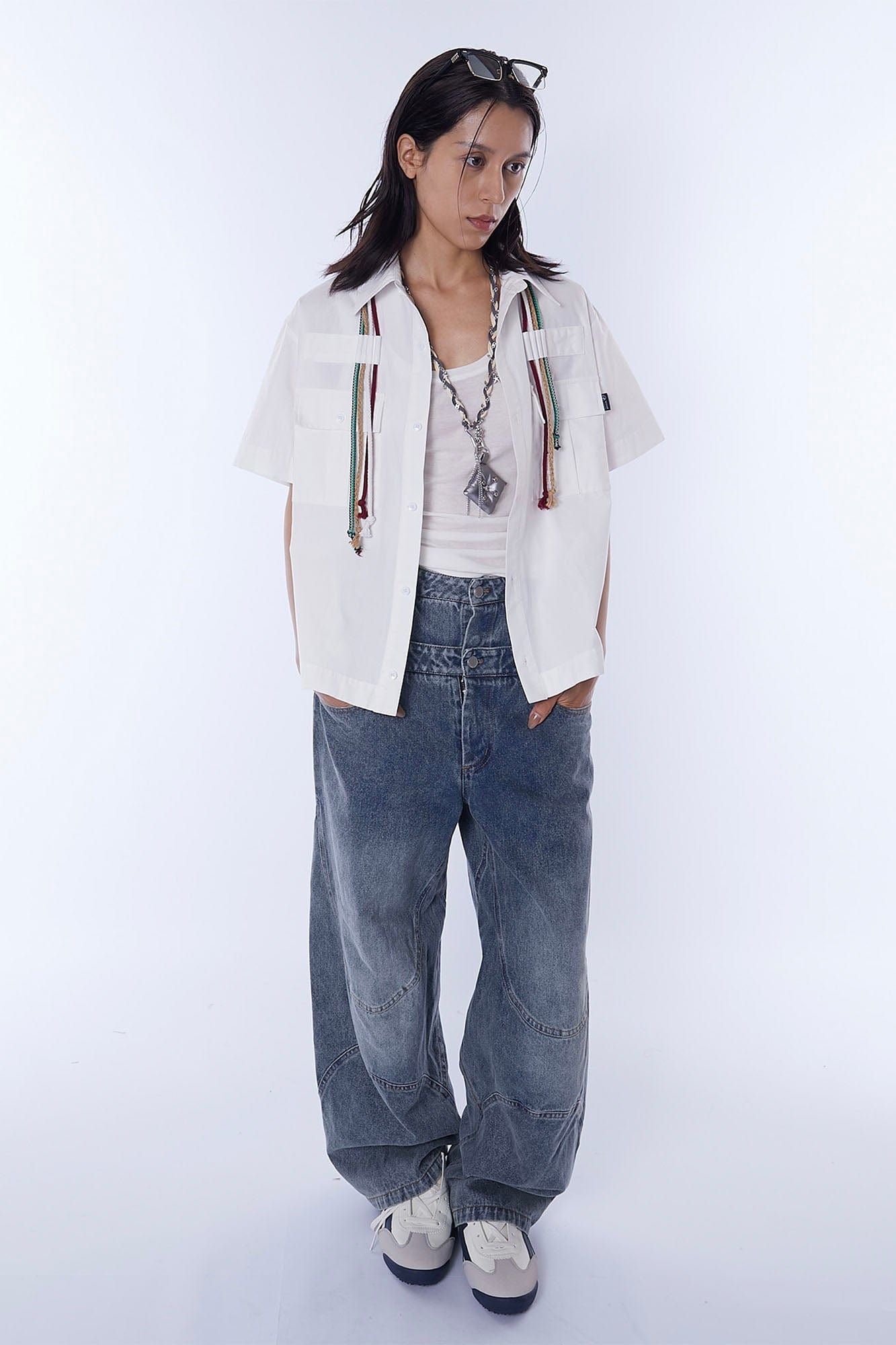 ASSEEN Cord Tassel Pocket Half Shirt, premium urban and streetwear designers apparel on PROJECTISR.com, ASSEEN