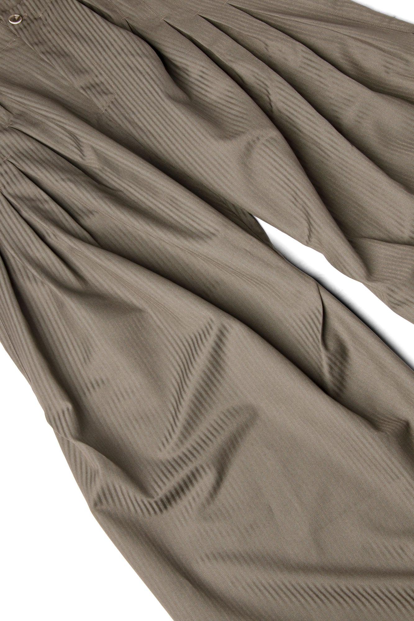 RELABEL Pinstriped Detachable-Scarf Oversized Pants Brown, premium urban and streetwear designers apparel on PROJECTISR.com, RELABEL