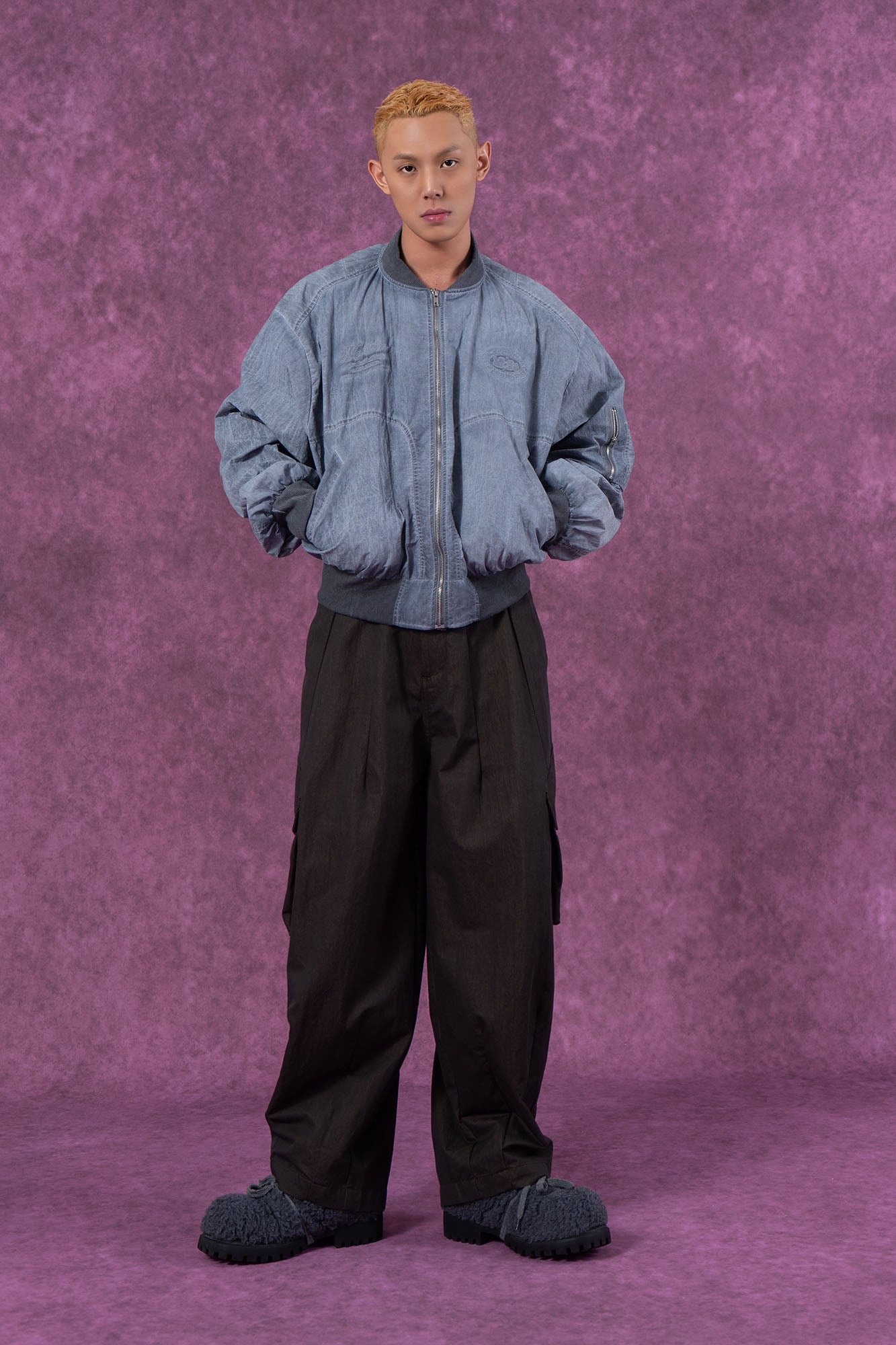 CLP Slanted Pockets Pleated Oversized Pants