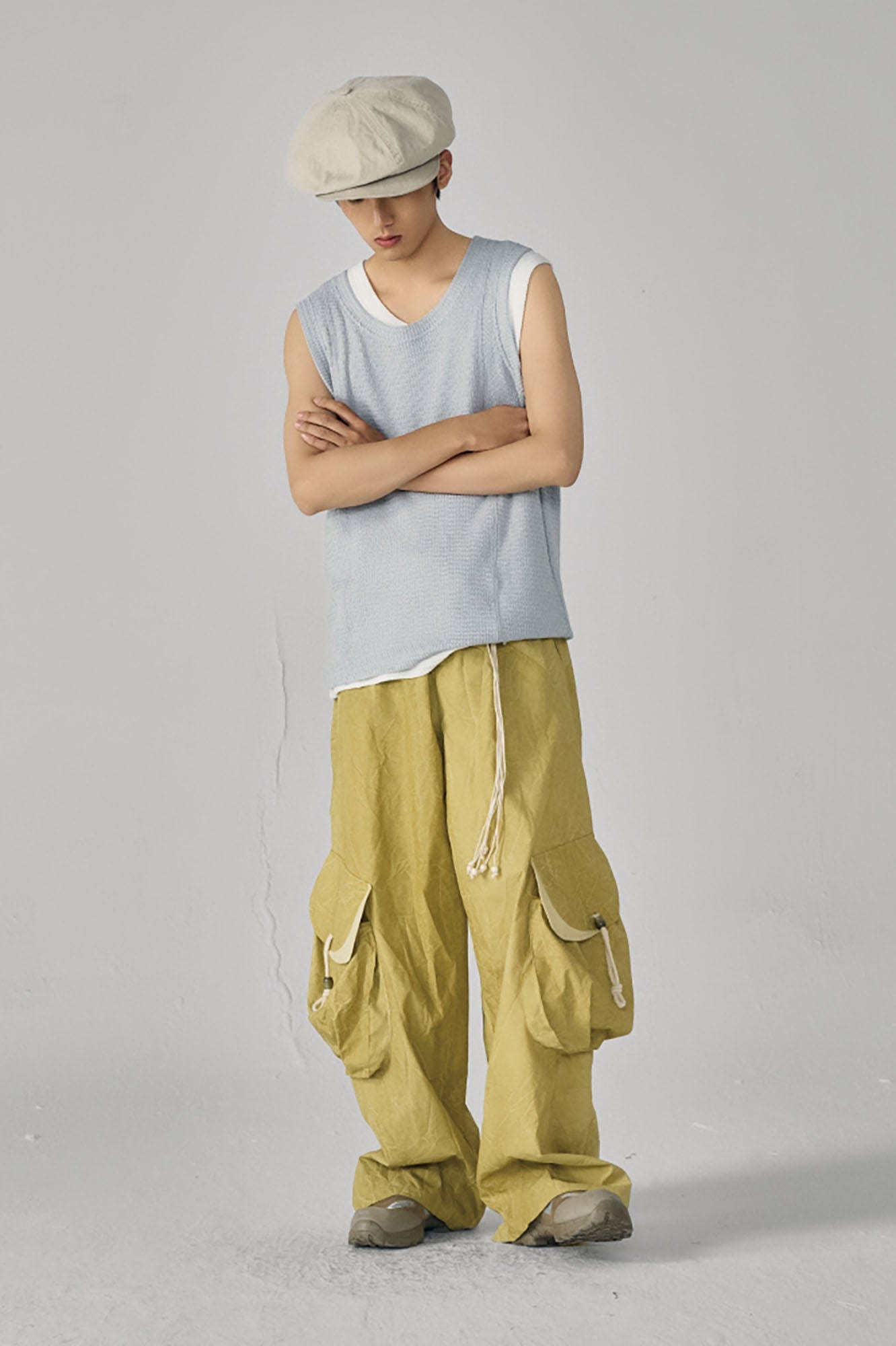 GONGHE REPUB Wavy Ribbed Vest, premium urban and streetwear designers apparel on PROJECTISR.com, GONGHE REPUB