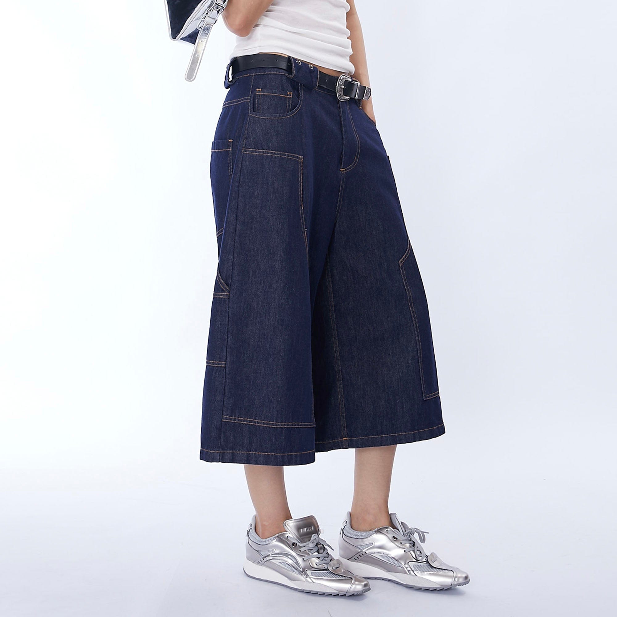 ASSEEN Double-Knee Raw Denim Shorts, premium urban and streetwear designers apparel on PROJECTISR.com, ASSEEN