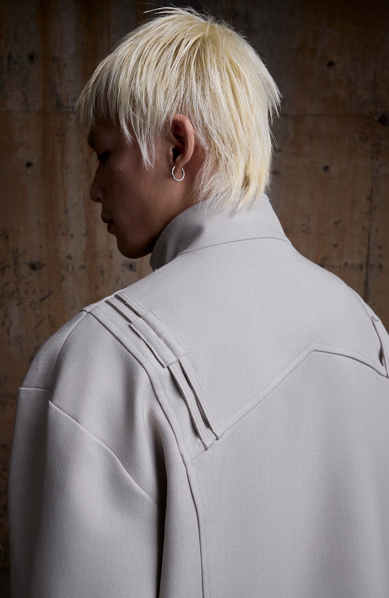 2000RSK Spliced Lace-Up Mock-Neck Jacket