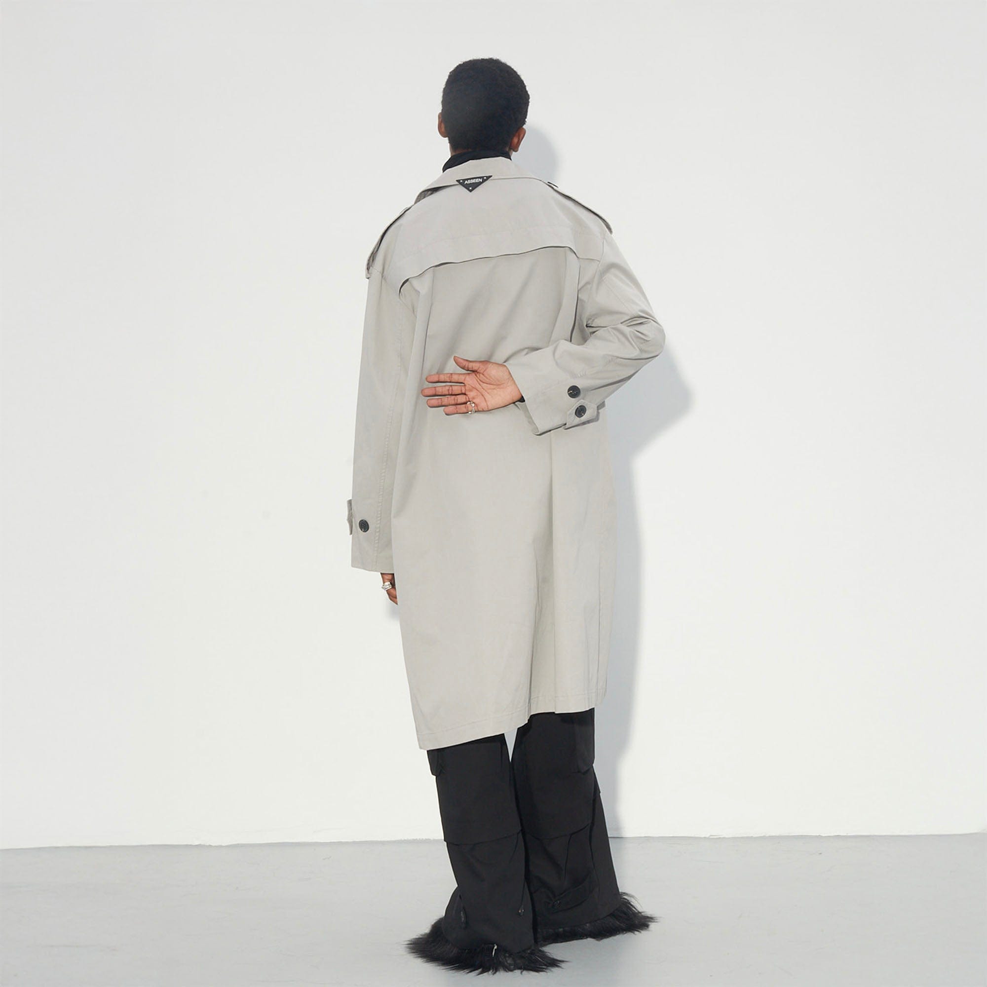ASSEEN Utility Pocket Paneled Trench Coat, premium urban and streetwear designers apparel on PROJECTISR.com, ASSEEN