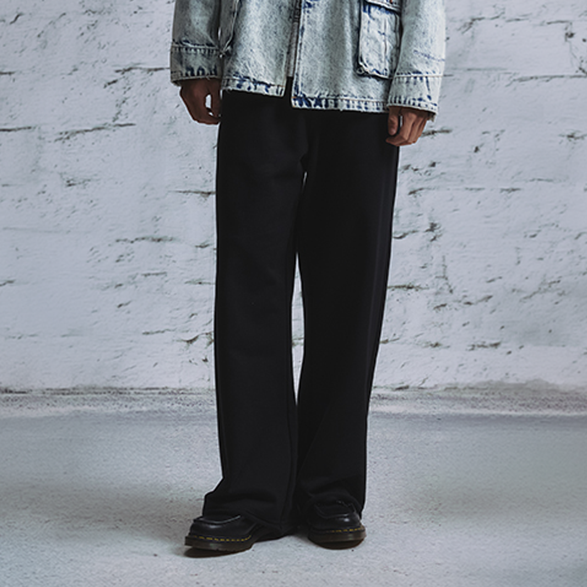 NIANJIUYIKOUER Essential Raw-Edge Wide-Leg Sweatpants, premium urban and streetwear designers apparel on PROJECTISR.com, NIANJIUYIKOUER