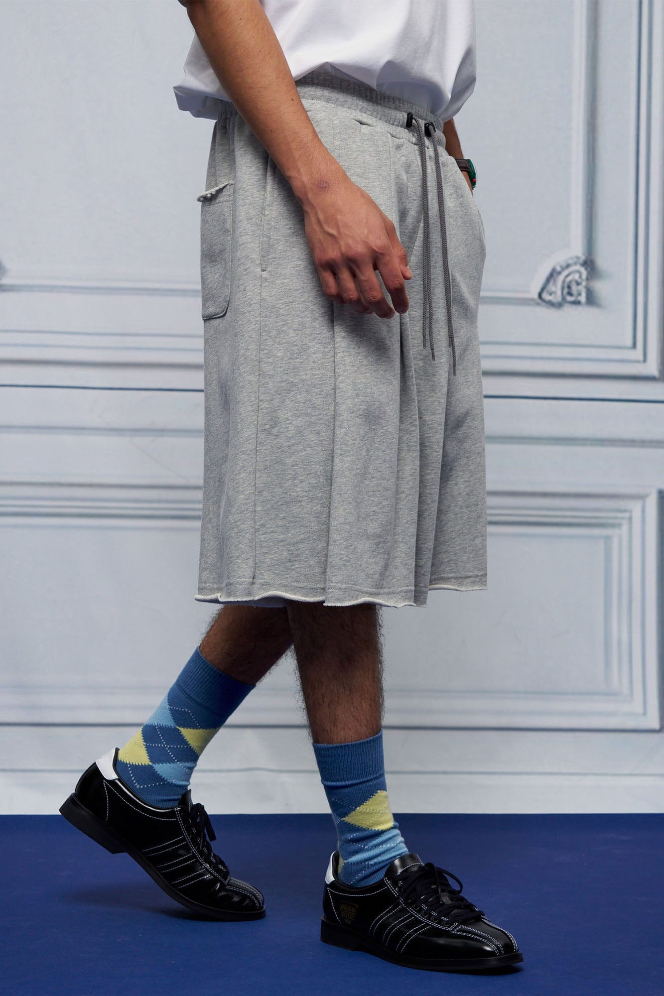 UNLIMITED MOTE Multi-Pleated Drawstring Raw-Hem Shorts, premium urban and streetwear designers apparel on PROJECTISR.com, UNLIMITED MOTE
