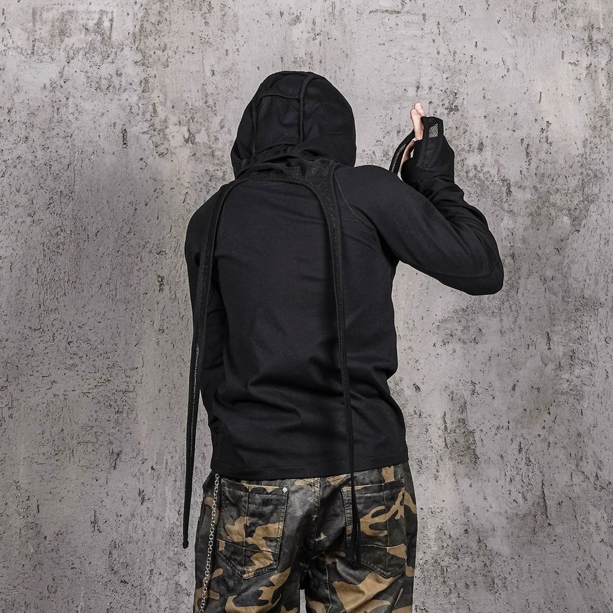 UNDERWATER Cross Embroidered High Neck Long-Sleeve Tee, premium urban and streetwear designers apparel on PROJECTISR.com, UNDERWATER