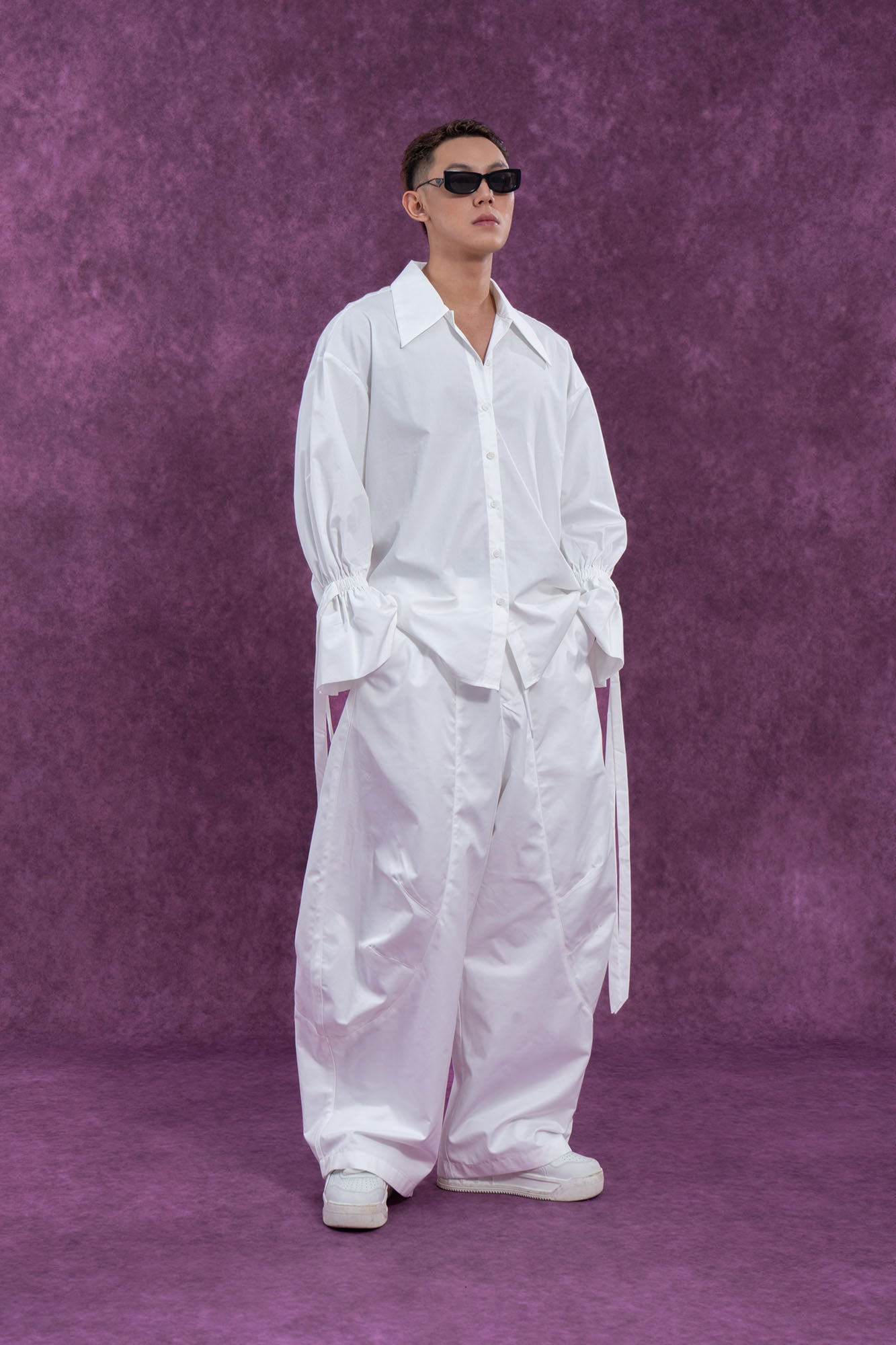 CLP Curved Panel Oversized Parachute Pants