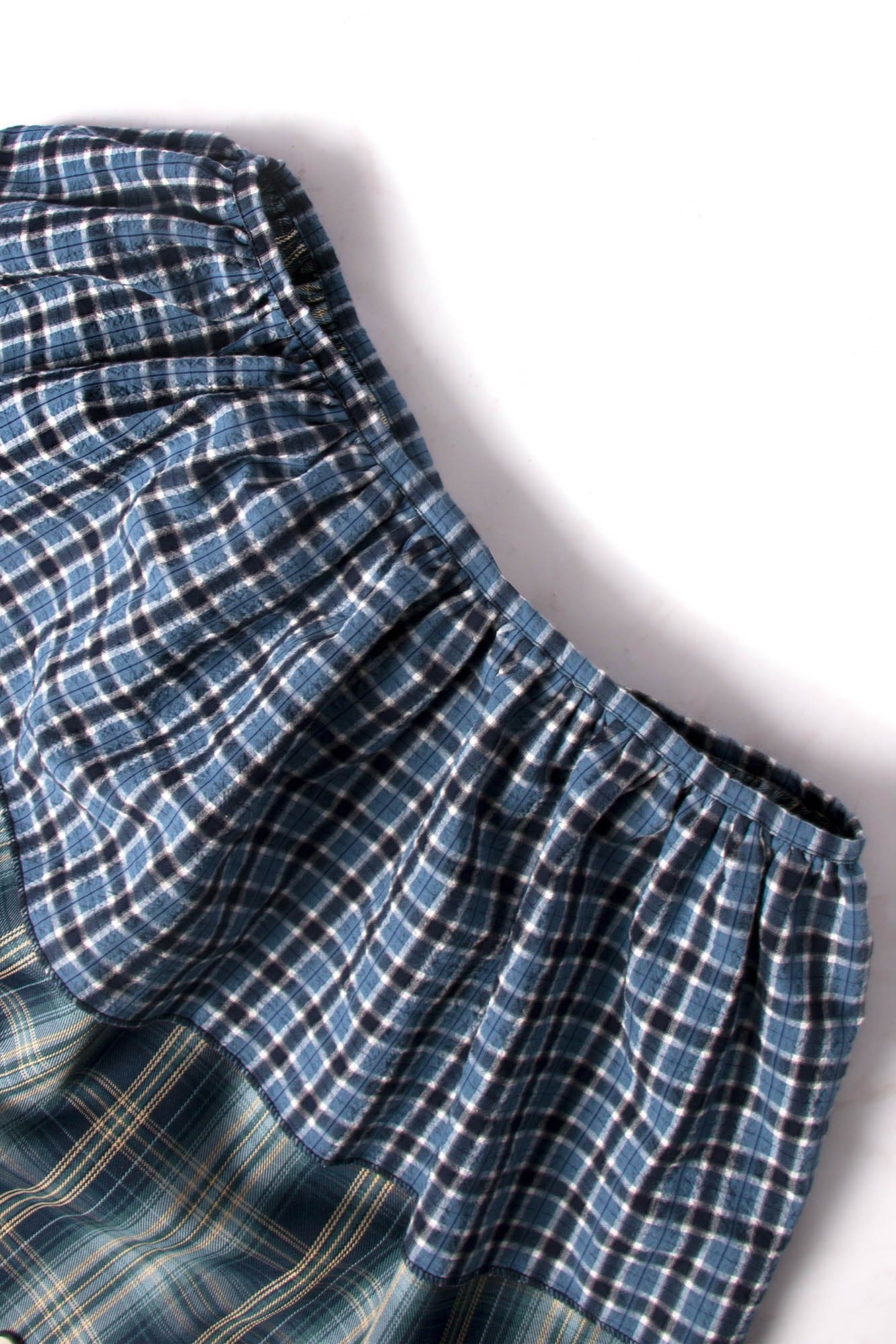RELABEL Multi-Wear Plaid Layered Draped Skirt, premium urban and streetwear designers apparel on PROJECTISR.com, RELABEL