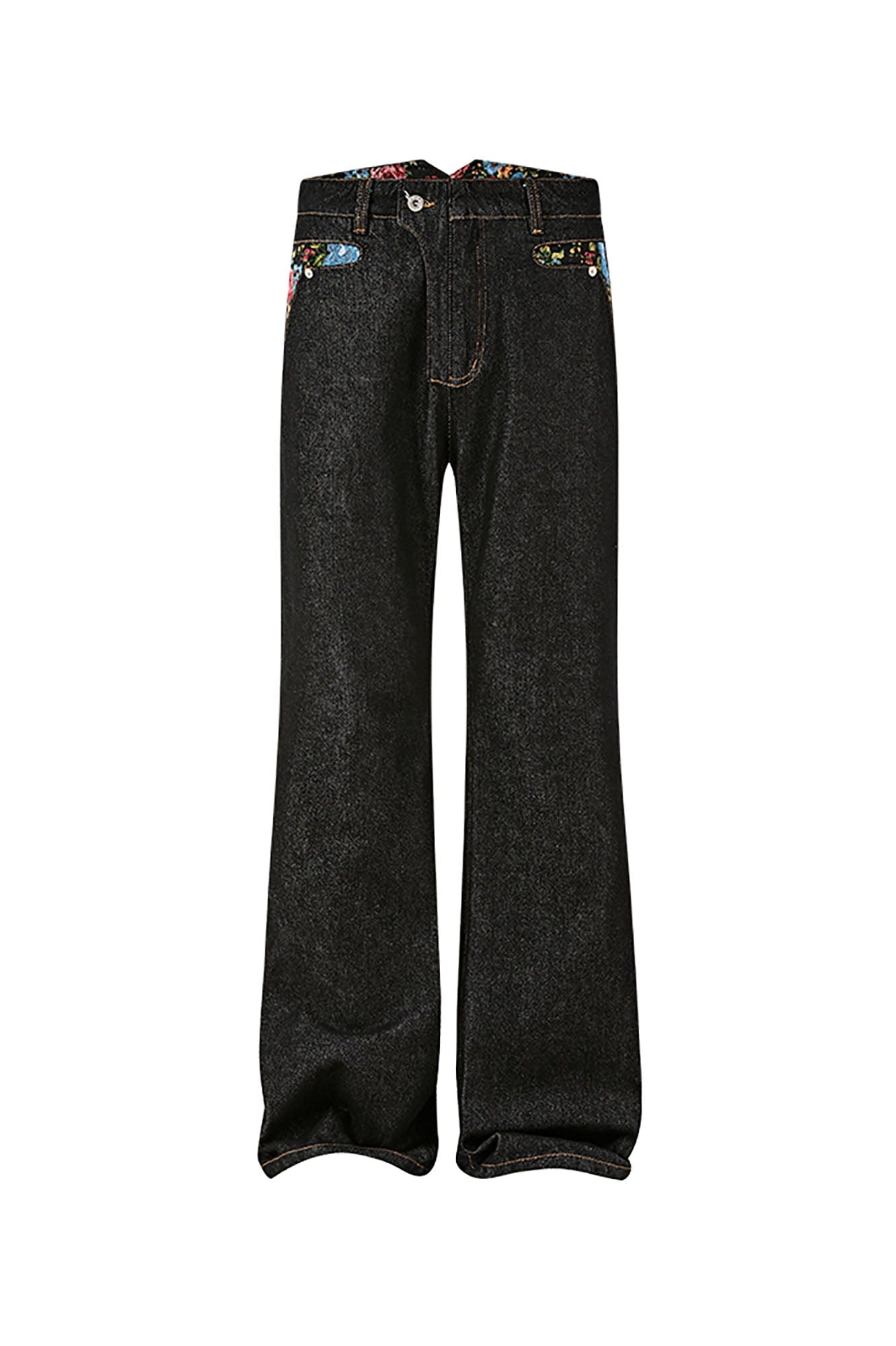 KREATE Floral Lined Stitched Jeans, premium urban and streetwear designers apparel on PROJECTISR.com, KREATE