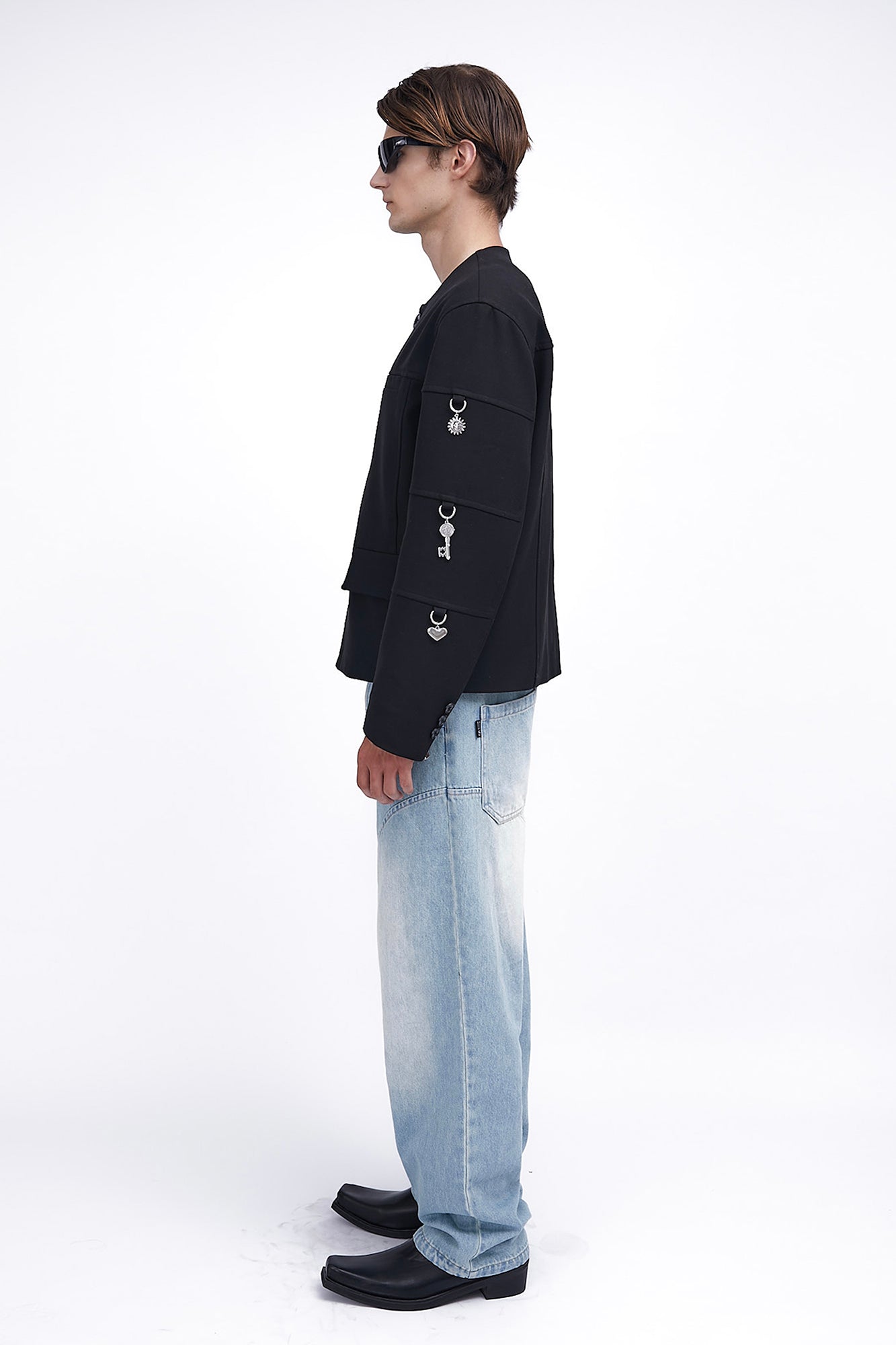 ASSEEN Padded-Shoulder Charm Jacket