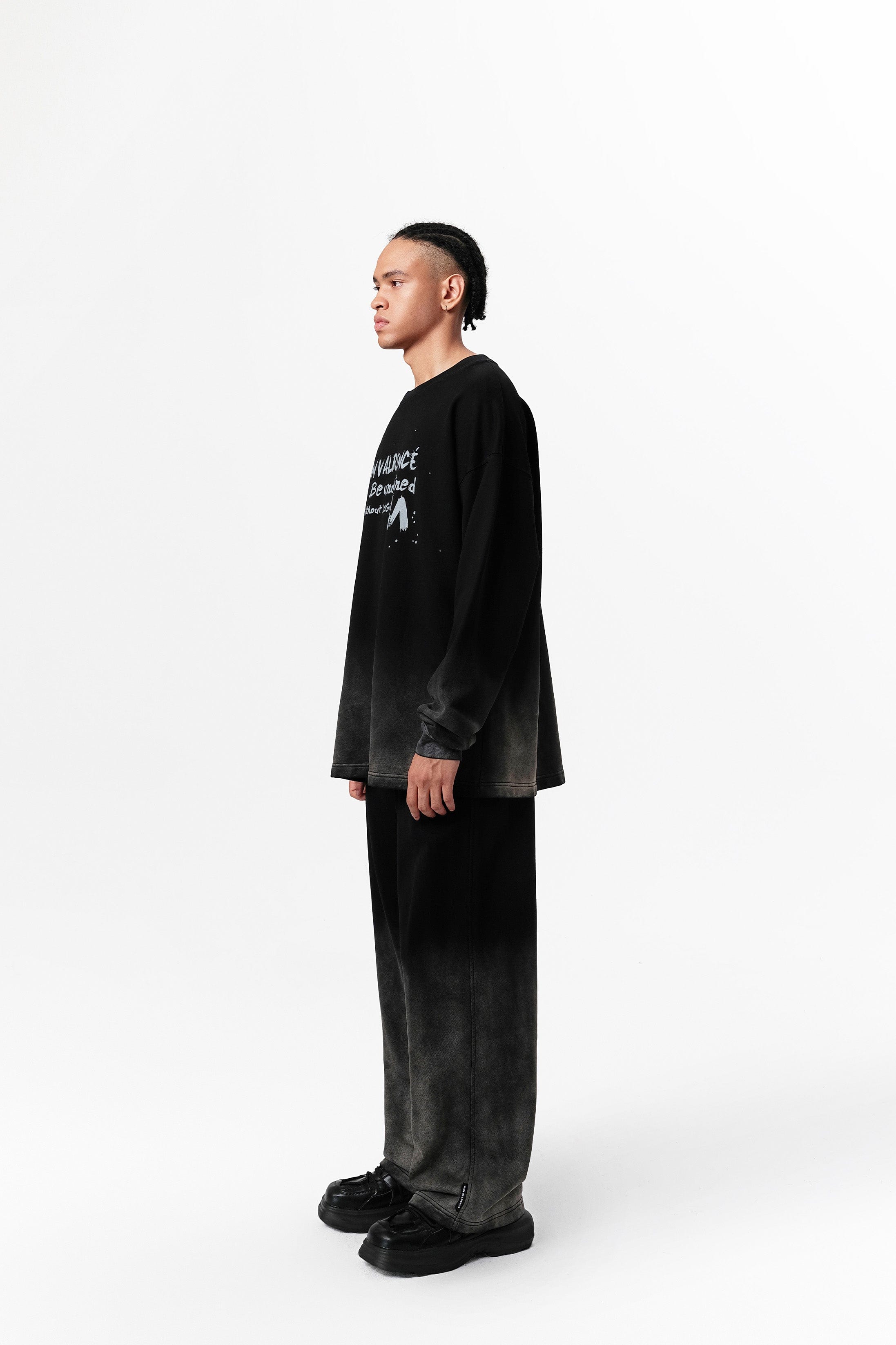 VANN VALRENCE Washed Gradient Straight-Leg Pants