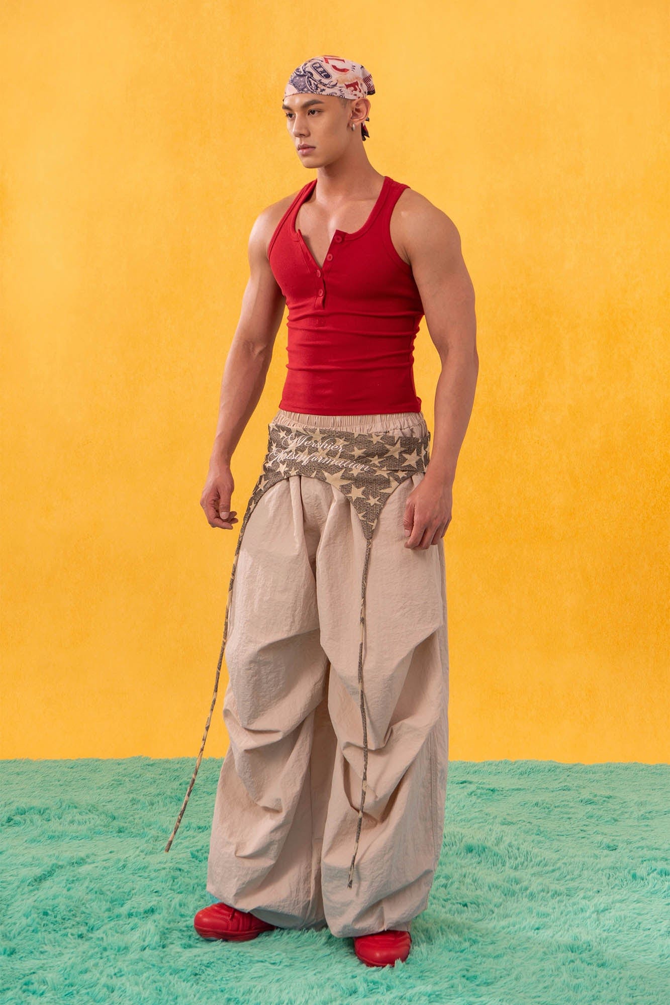 CLP Layered Crinkled Waist-Panel Parachute Pants, premium urban and streetwear designers apparel on PROJECTISR.com, CLP