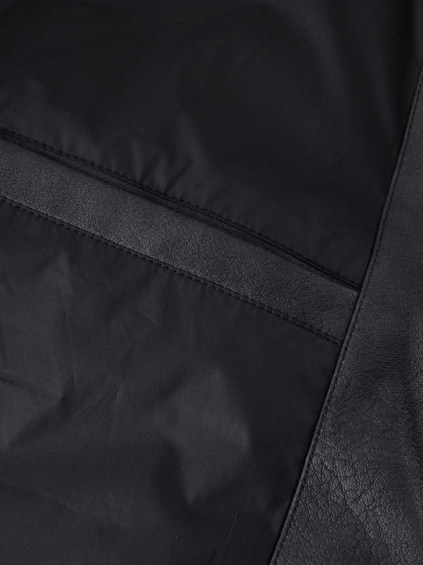 BONELESS Spliced Faux Leather Cotton Padded Jacket, premium urban and streetwear designers apparel on PROJECTISR.com, BONELESS