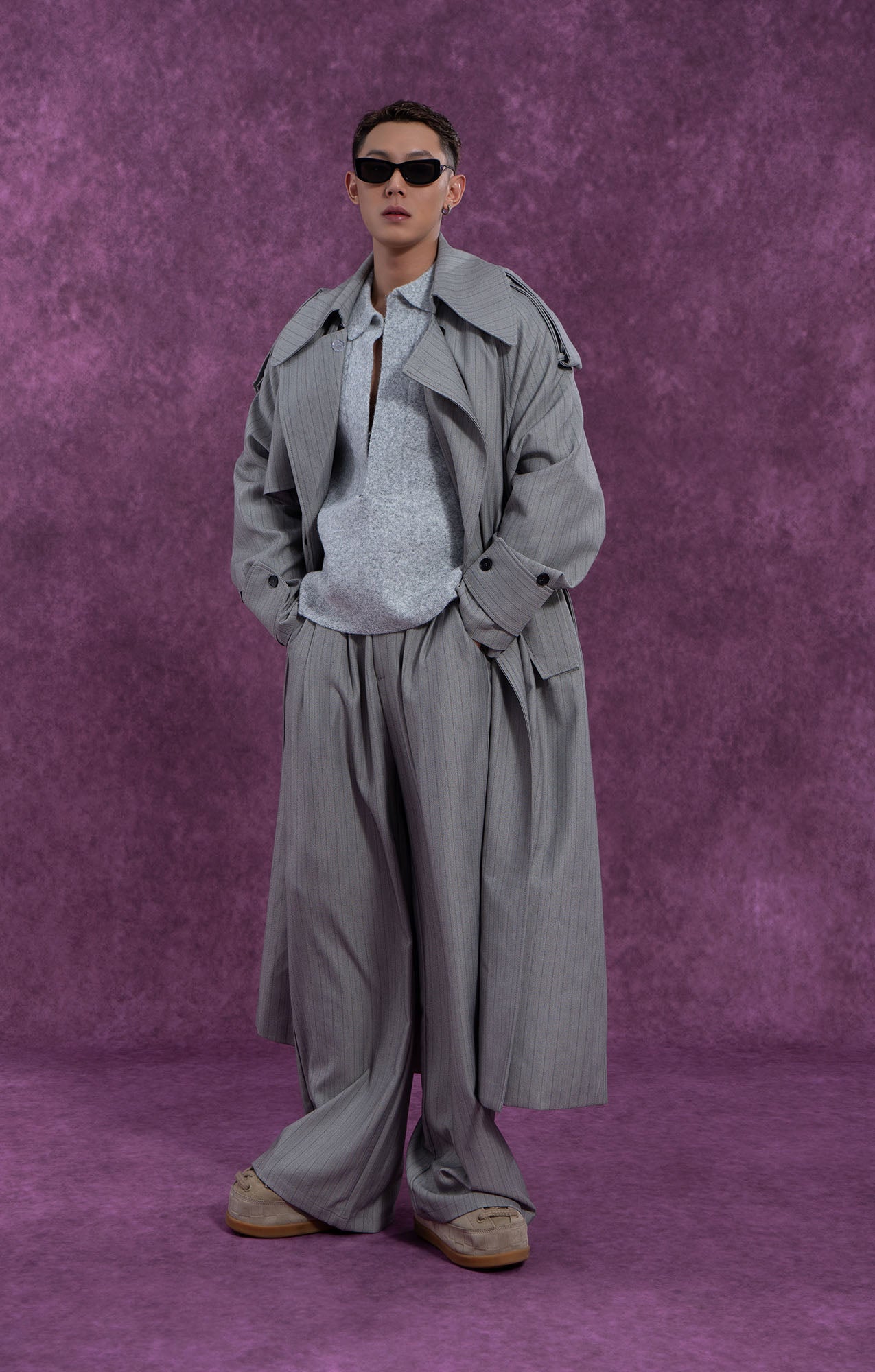 CLP Modern Pinstriped Straight-Leg Pants