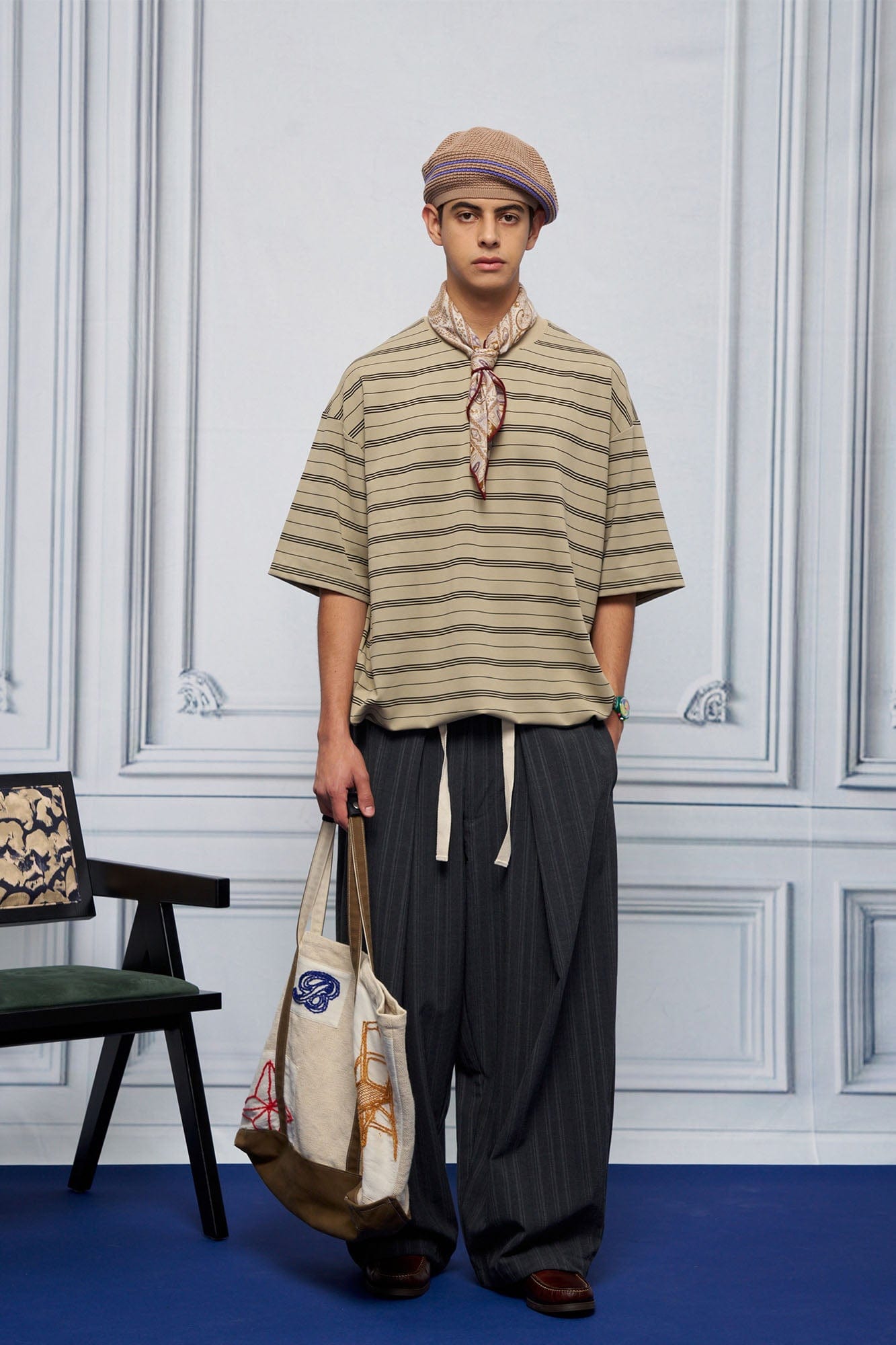 UNLIMITED MOTE Pleated Drawstring Wide-Leg Pants, premium urban and streetwear designers apparel on PROJECTISR.com, UNLIMITED MOTE