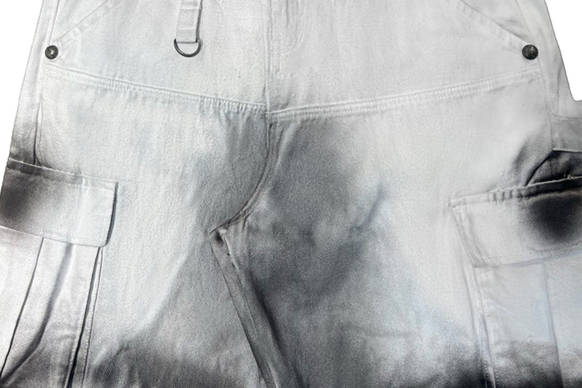 TECNINEGROUP Washed Detachable Reflective Firefighter Cargo Pants White