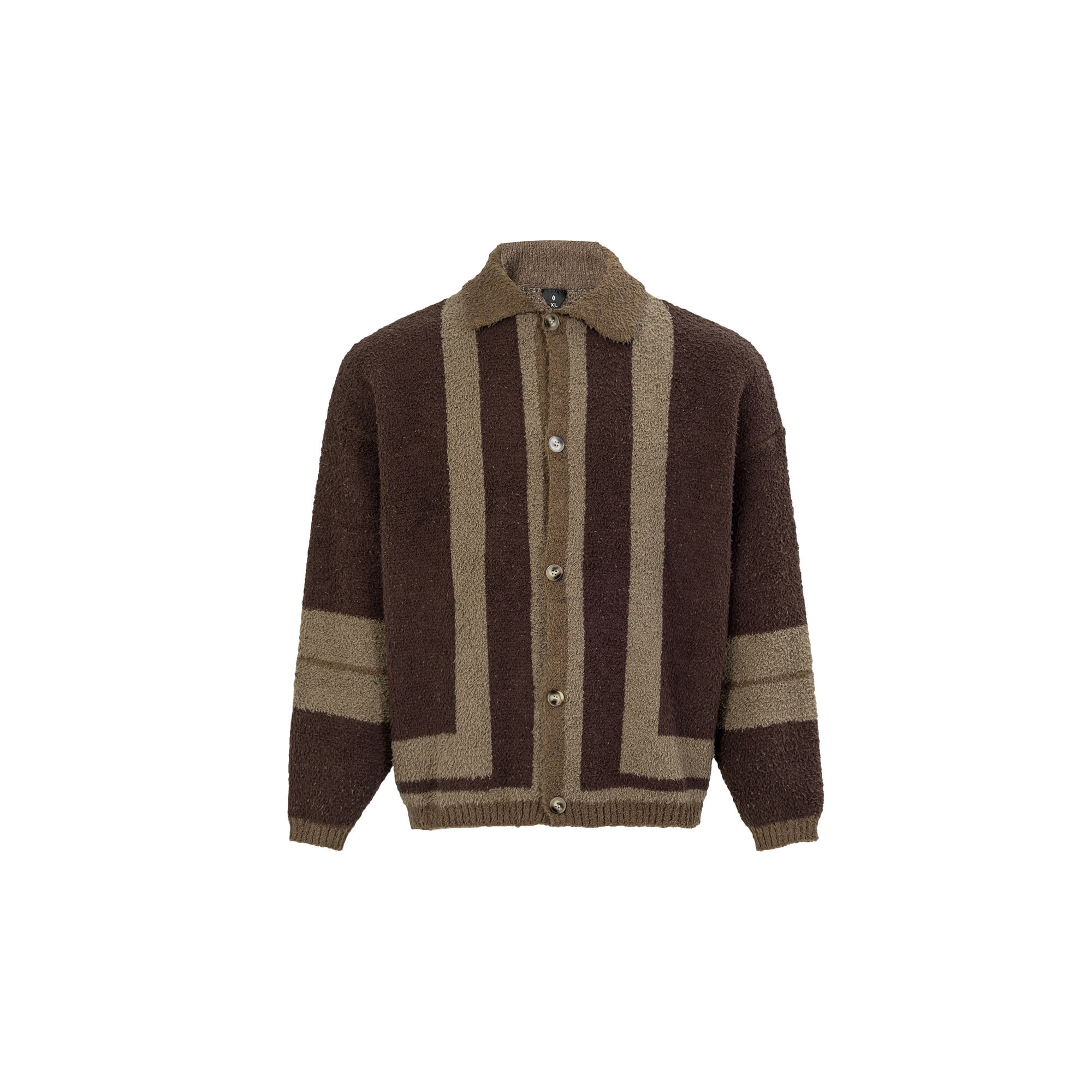 OVDY Retro Contrast Stripe Collar Knit Cardigan, premium urban and streetwear designers apparel on PROJECTISR.com, DVDY