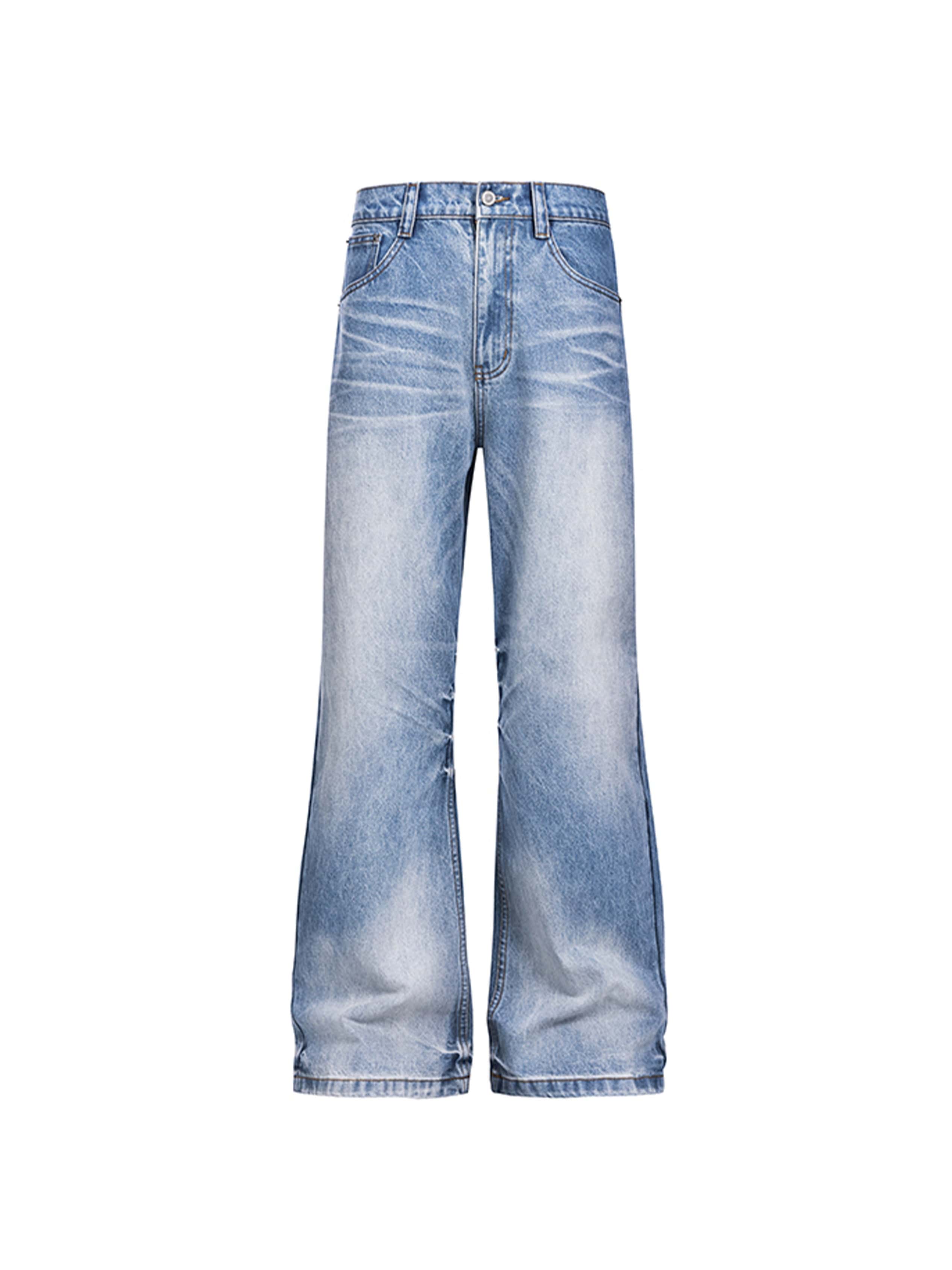 CATSSTAC Frost-Washed Wide-Leg Flared Jeans, premium urban and streetwear designers apparel on PROJECTISR.com, CATSSTAC