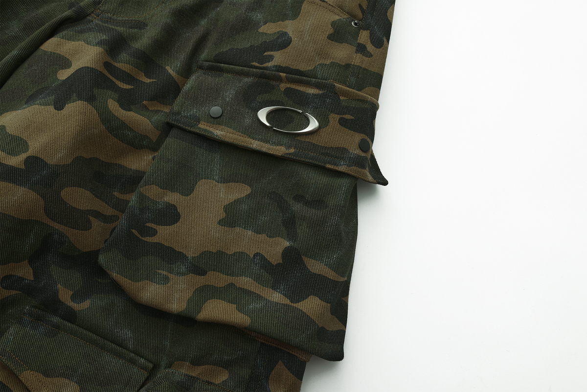 ARDENCODE Camo Multi-Pocket Wide-Leg Cargo Pants, premium urban and streetwear designers apparel on PROJECTISR.com, ARDENCODE
