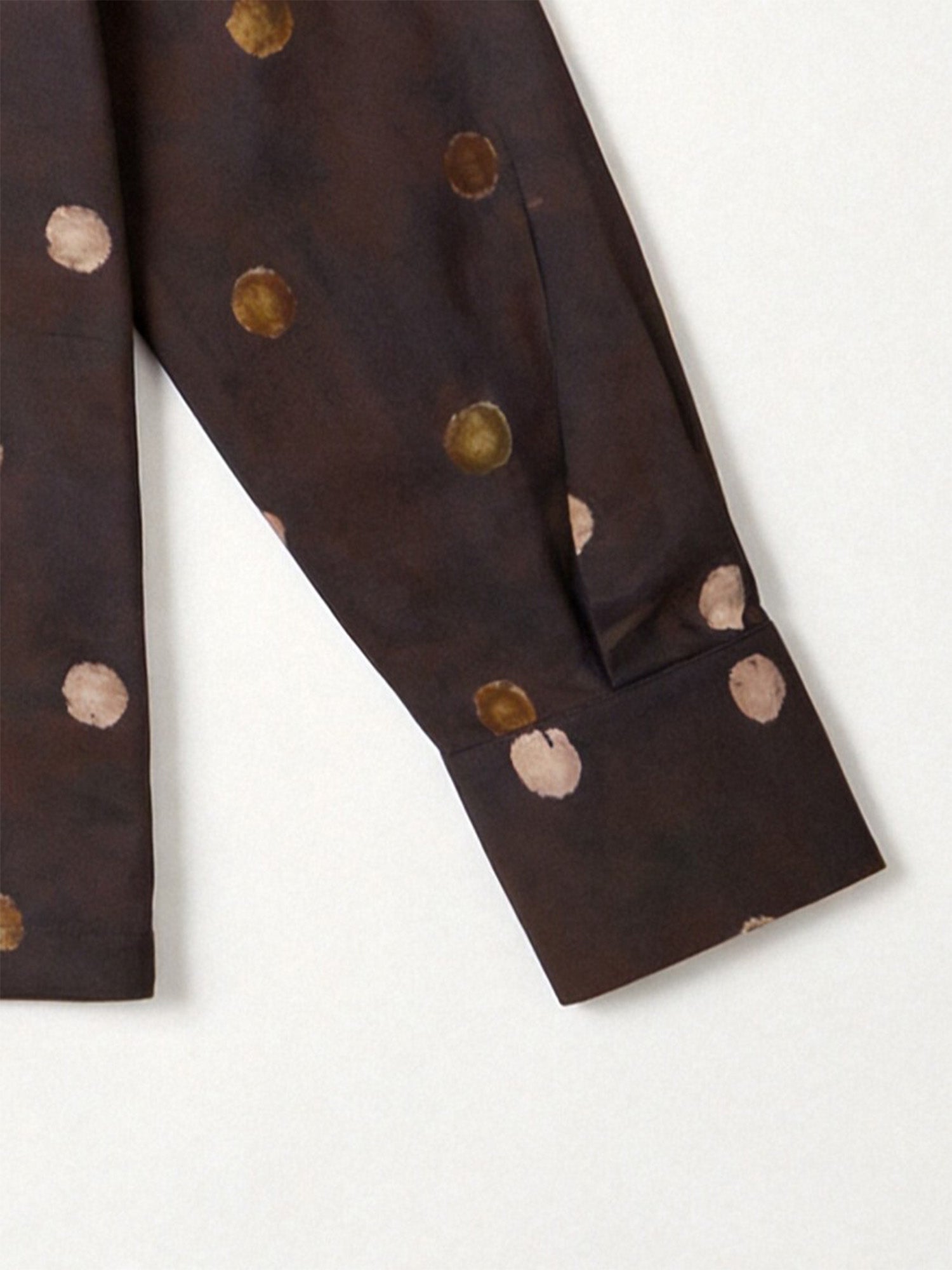 TUIMU Polka Dot Draped Panel Shirt, premium urban and streetwear designers apparel on PROJECTISR.com, TUIMU