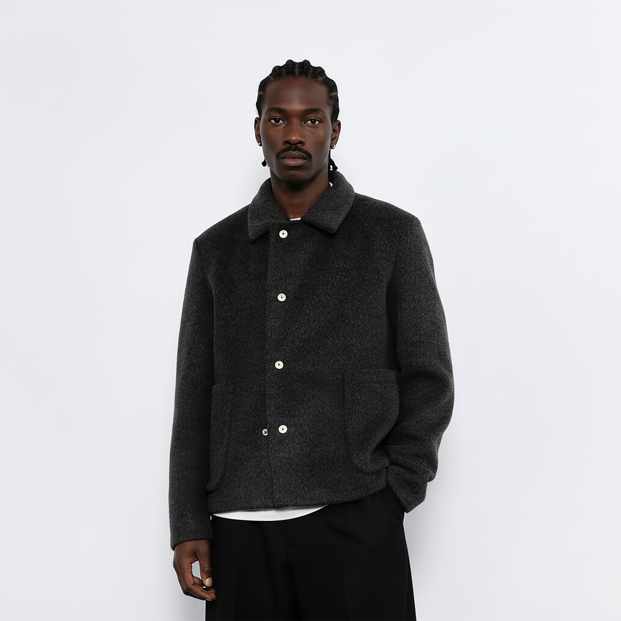 7440 37 1 Flap Pockets Wool-Blend Jacket, premium urban and streetwear designers apparel on PROJECTISR.com, 7440 37 1