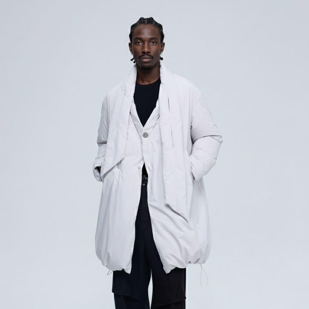 ALVNG AR ANTS Scarf-Linked Waterproof Puffer Coat