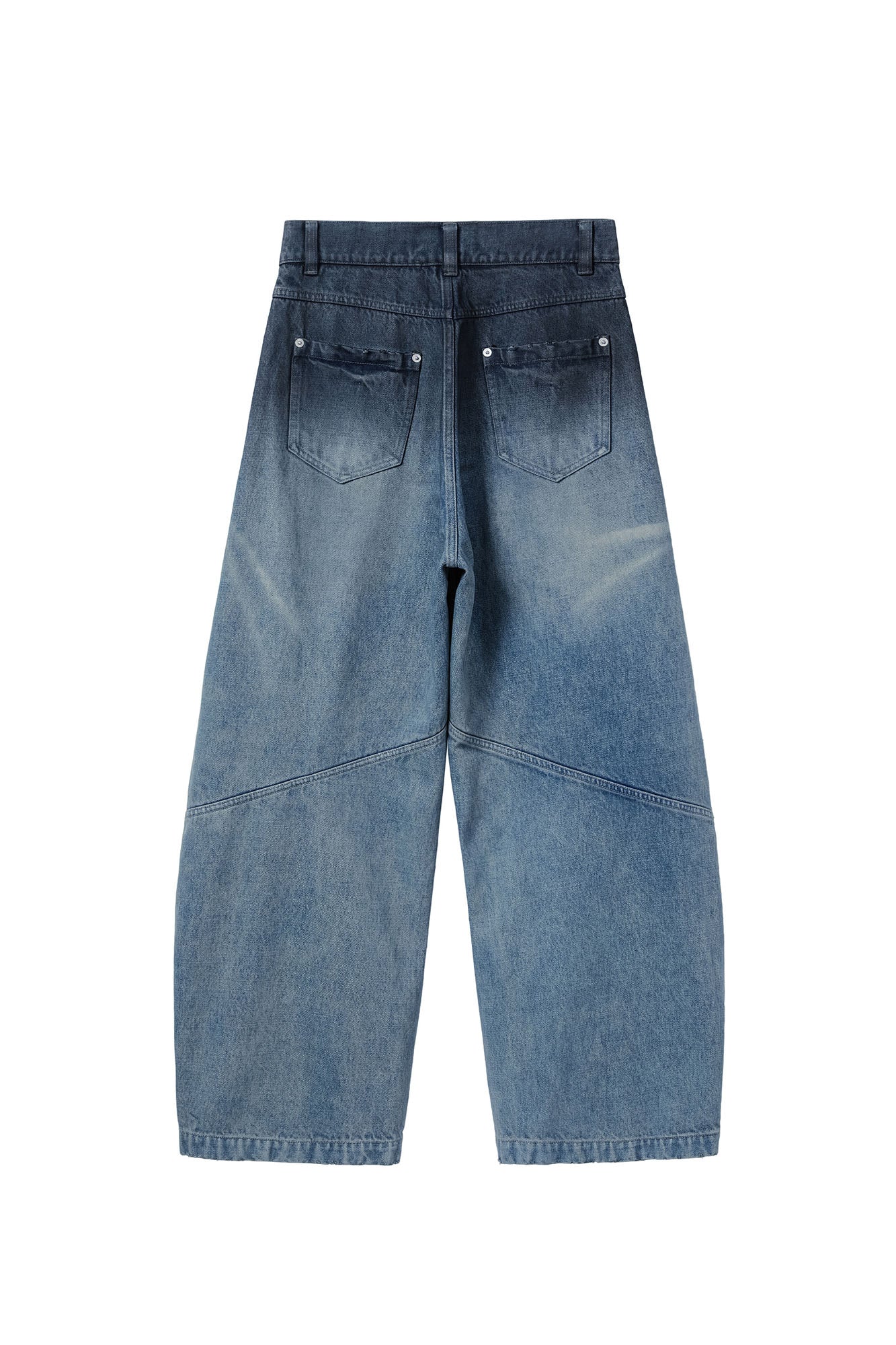 ALVNG AR ANTS Gradient Pleated Panel Balloon-Leg Jeans, premium urban and streetwear designers apparel on PROJECTISR.com, ALVNG AR ANTS