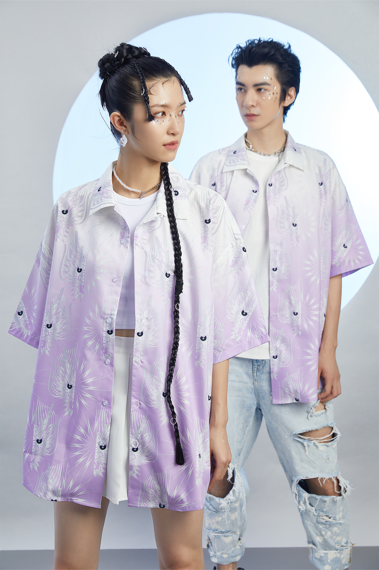 MASH UP ASIA Dragon Jacquard Half Shirt, premium urban and streetwear designers apparel on PROJECTISR.com, MASH UP ASIA