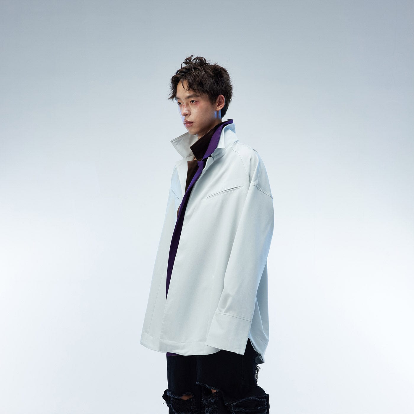 WHISTLEHUNTER Modern Caped Oversized Shirt, premium urban and streetwear designers apparel on PROJECTISR.com, WHISTLEHUNTER