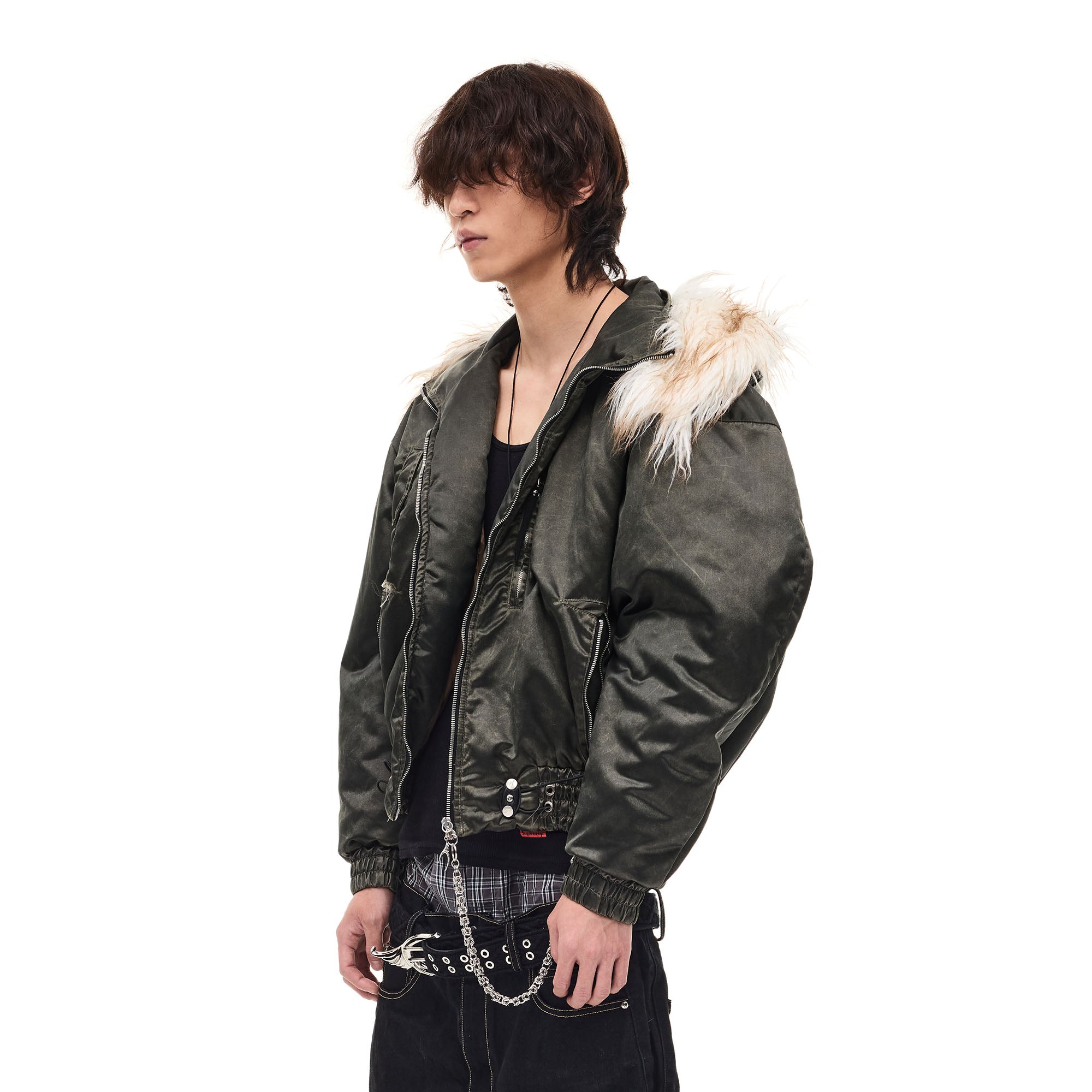 WHISTLEHUNTER Detachable Faux-Fur Hooded Bomber Jacket, premium urban and streetwear designers apparel on PROJECTISR.com, WHISTLEHUNTER