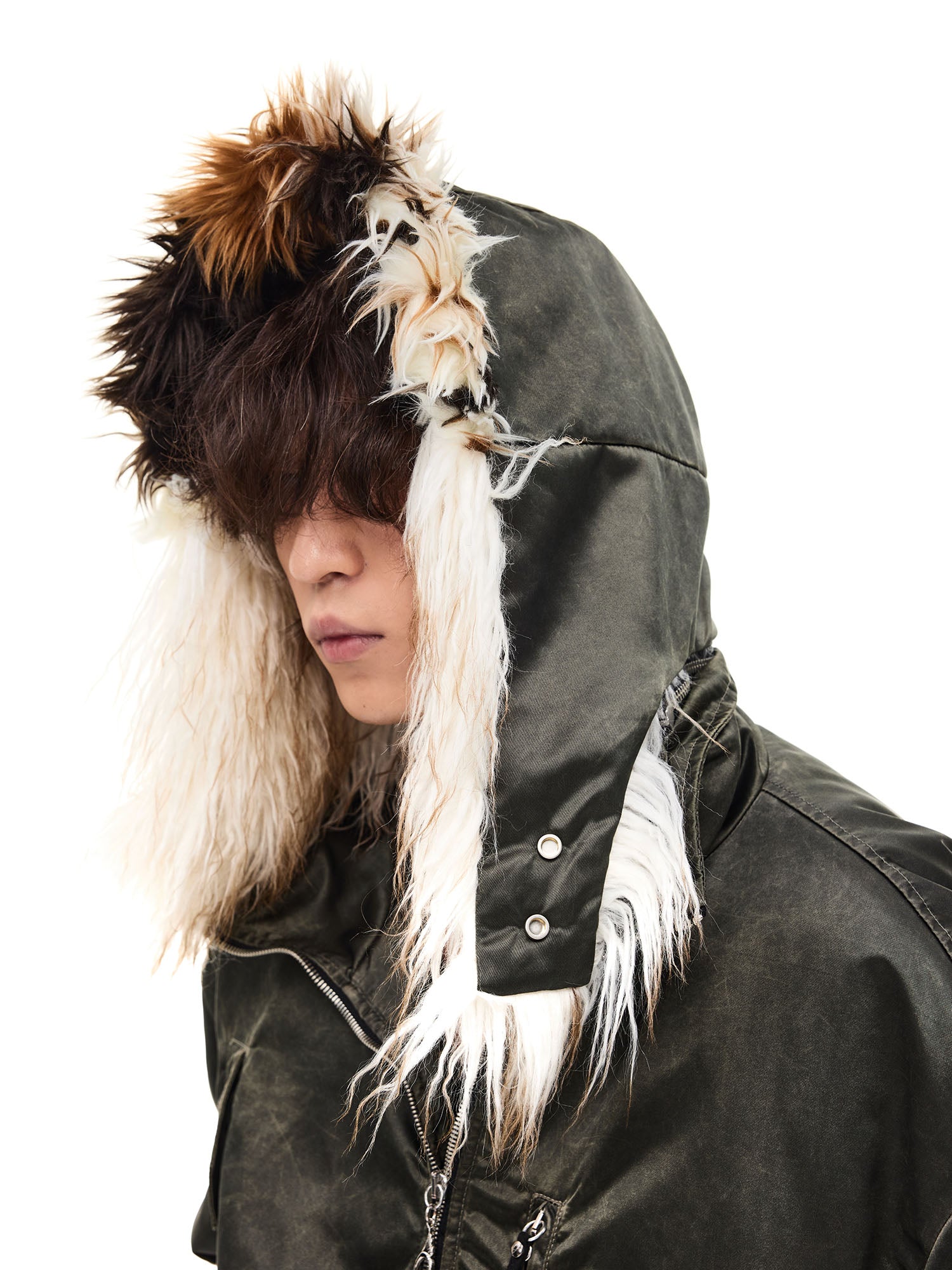 WHISTLEHUNTER Detachable Faux-Fur Hooded Bomber Jacket, premium urban and streetwear designers apparel on PROJECTISR.com, WHISTLEHUNTER