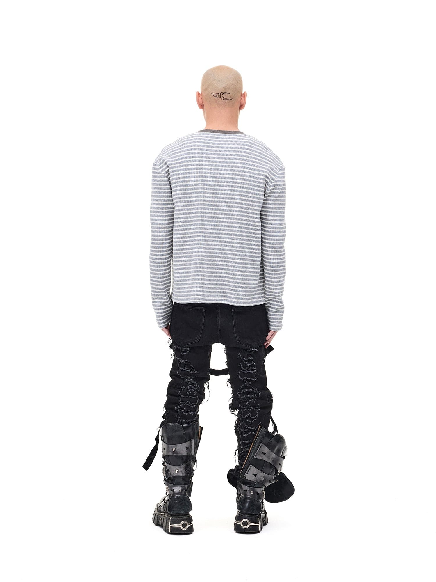 WHISTLEHUNTER Striped Badge Snap Slim Cardigan, premium urban and streetwear designers apparel on PROJECTISR.com, WHISTLEHUNTER