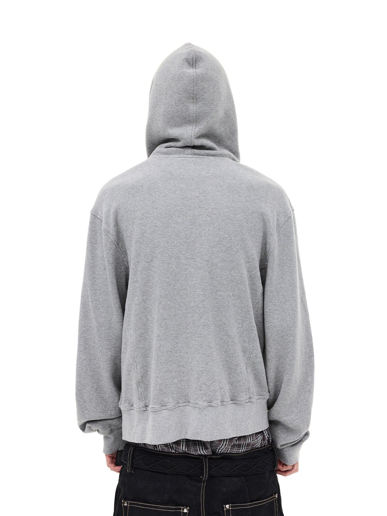WHISTLEHUNTER Washed Waffle Studded Zip-Up Hoodie, premium urban and streetwear designers apparel on PROJECTISR.com, WHISTLEHUNTER