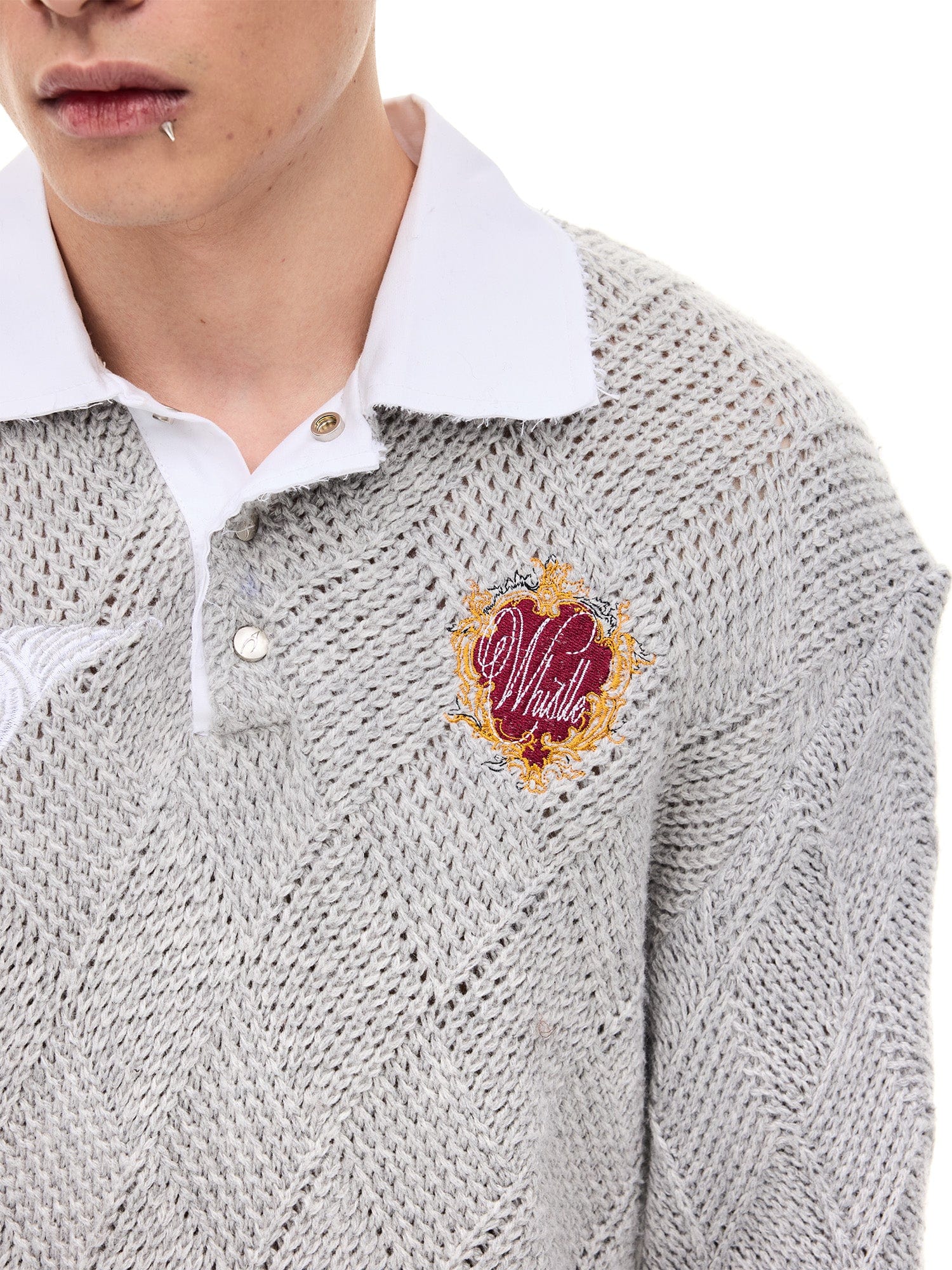 WHISTLEHUNTER Argyle Wool-Blend Polo Sweater, premium urban and streetwear designers apparel on PROJECTISR.com, WHISTLEHUNTER