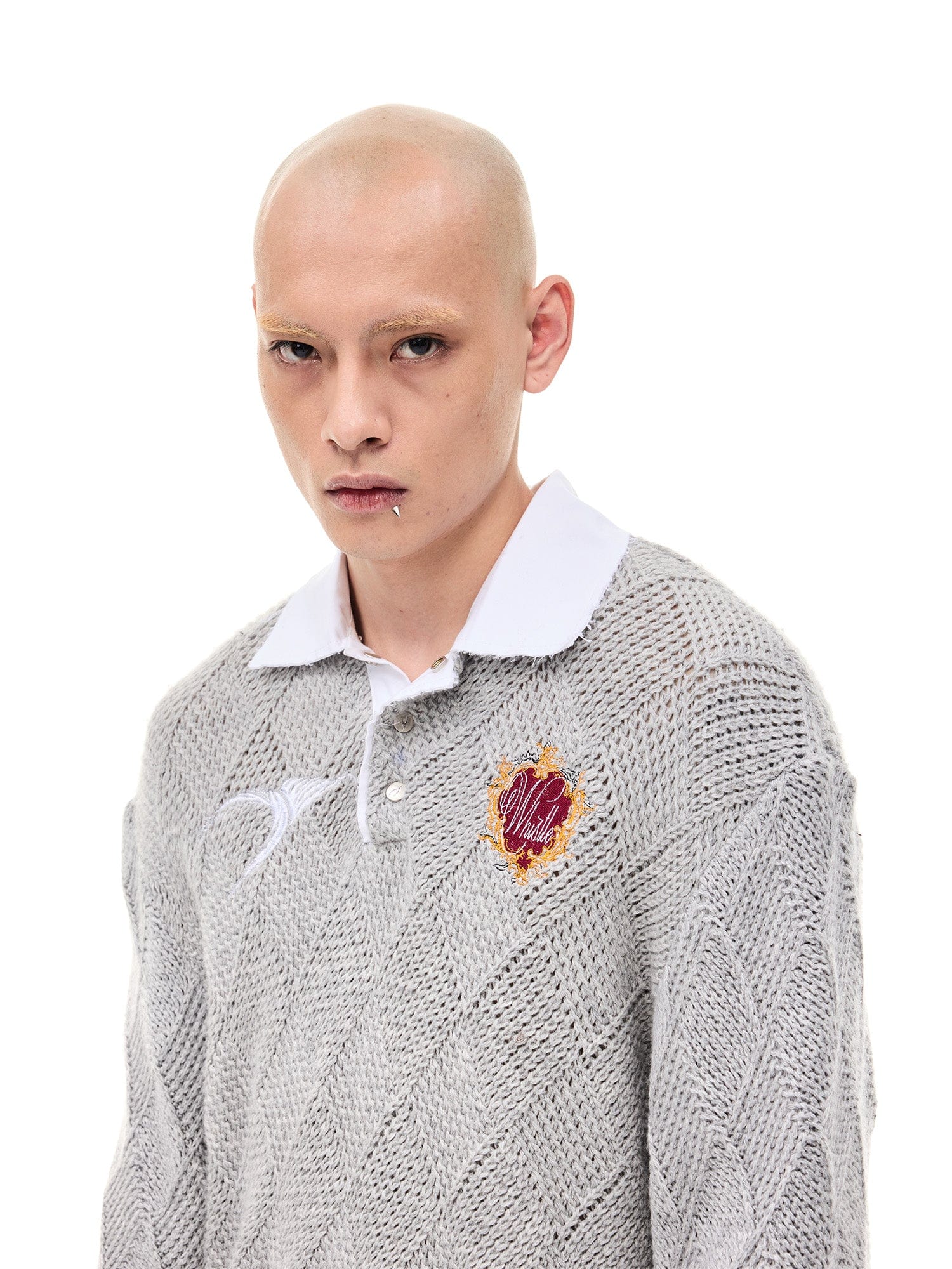 WHISTLEHUNTER Argyle Wool-Blend Polo Sweater, premium urban and streetwear designers apparel on PROJECTISR.com, WHISTLEHUNTER