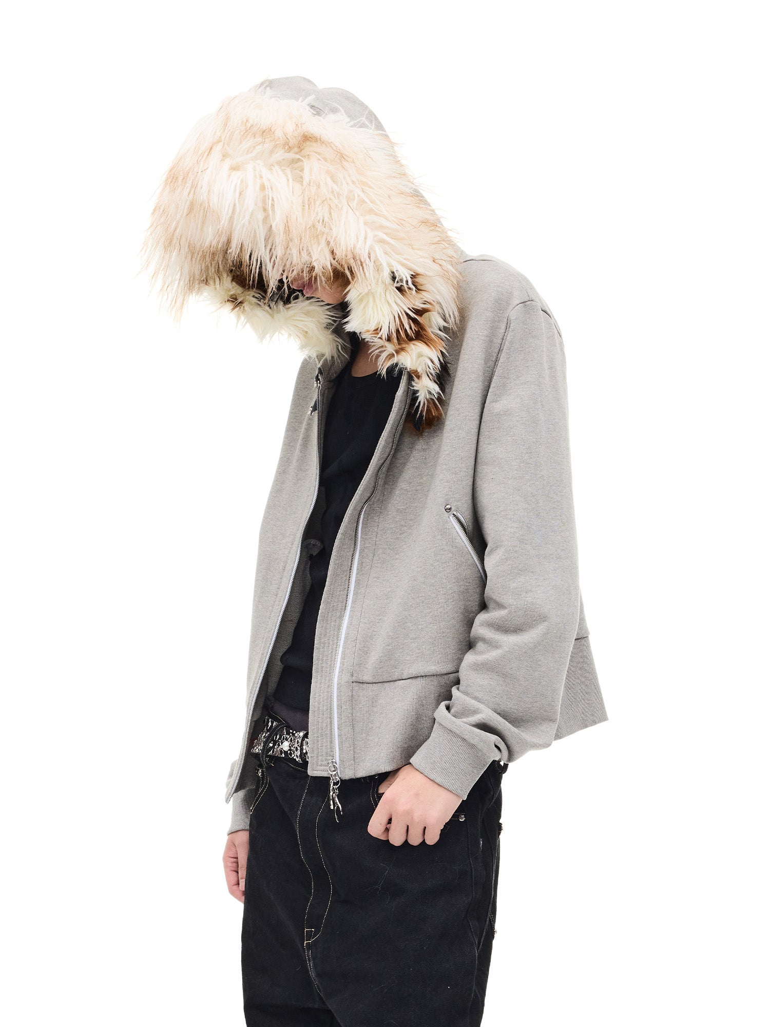 WHISTLEHUNTER Detachable Faux Fur Collar Zip-Up Hoodie, premium urban and streetwear designers apparel on PROJECTISR.com, WHISTLEHUNTER