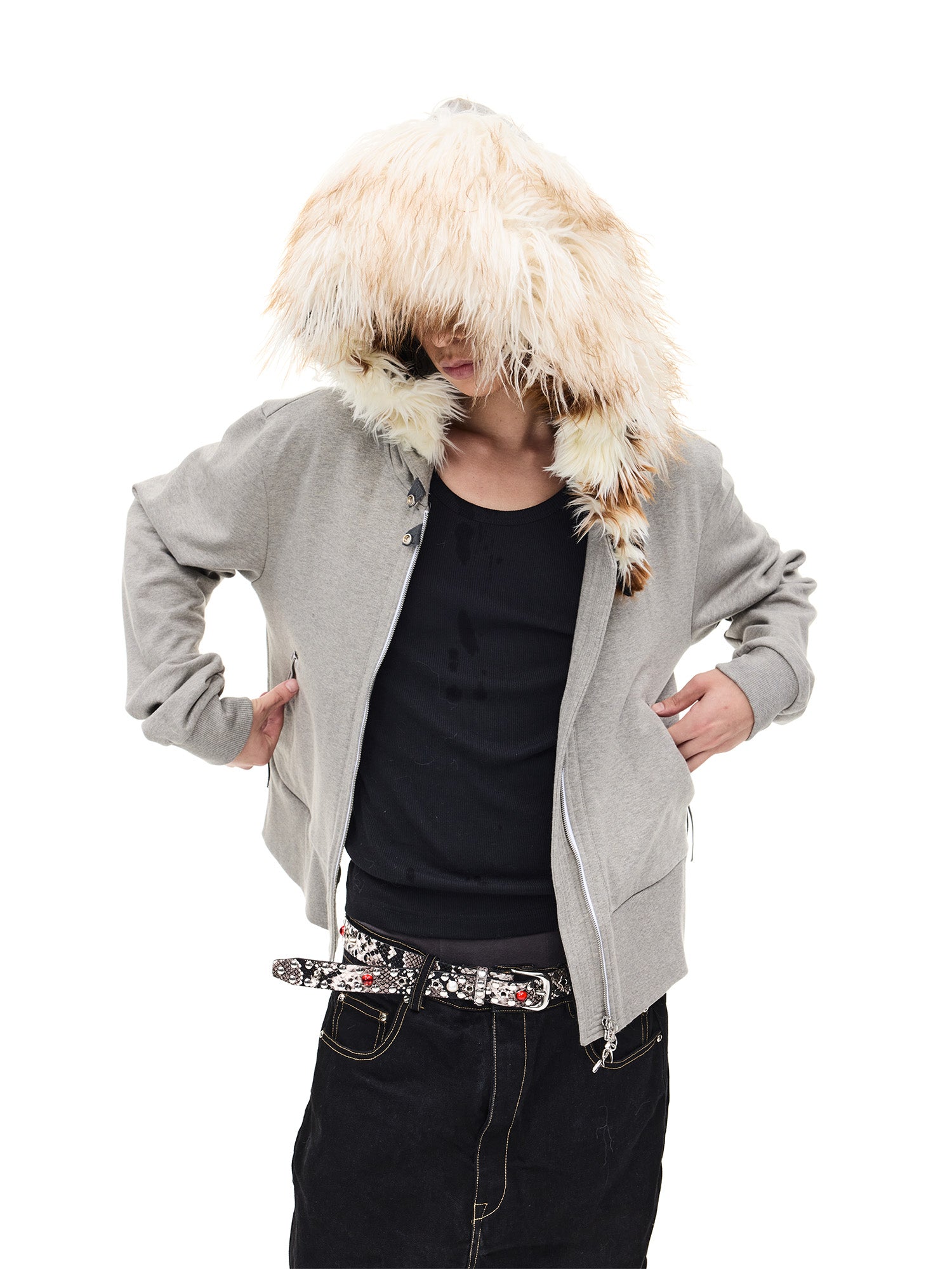 WHISTLEHUNTER Detachable Faux Fur Collar Zip-Up Hoodie, premium urban and streetwear designers apparel on PROJECTISR.com, WHISTLEHUNTER
