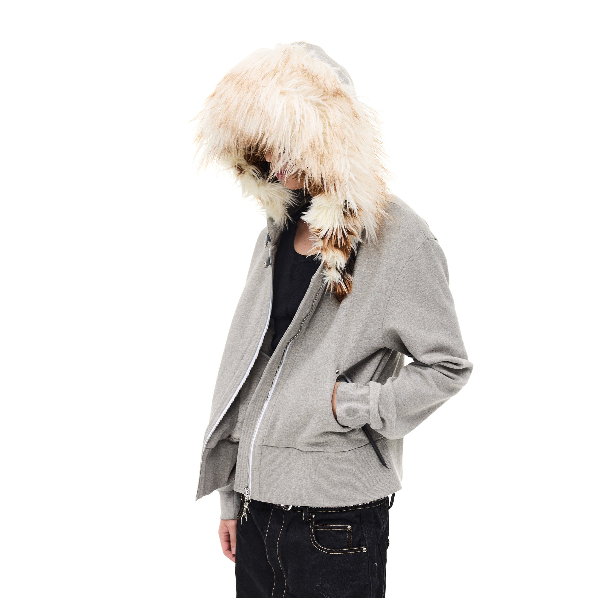 WHISTLEHUNTER Detachable Faux Fur Collar Zip-Up Hoodie, premium urban and streetwear designers apparel on PROJECTISR.com, WHISTLEHUNTER