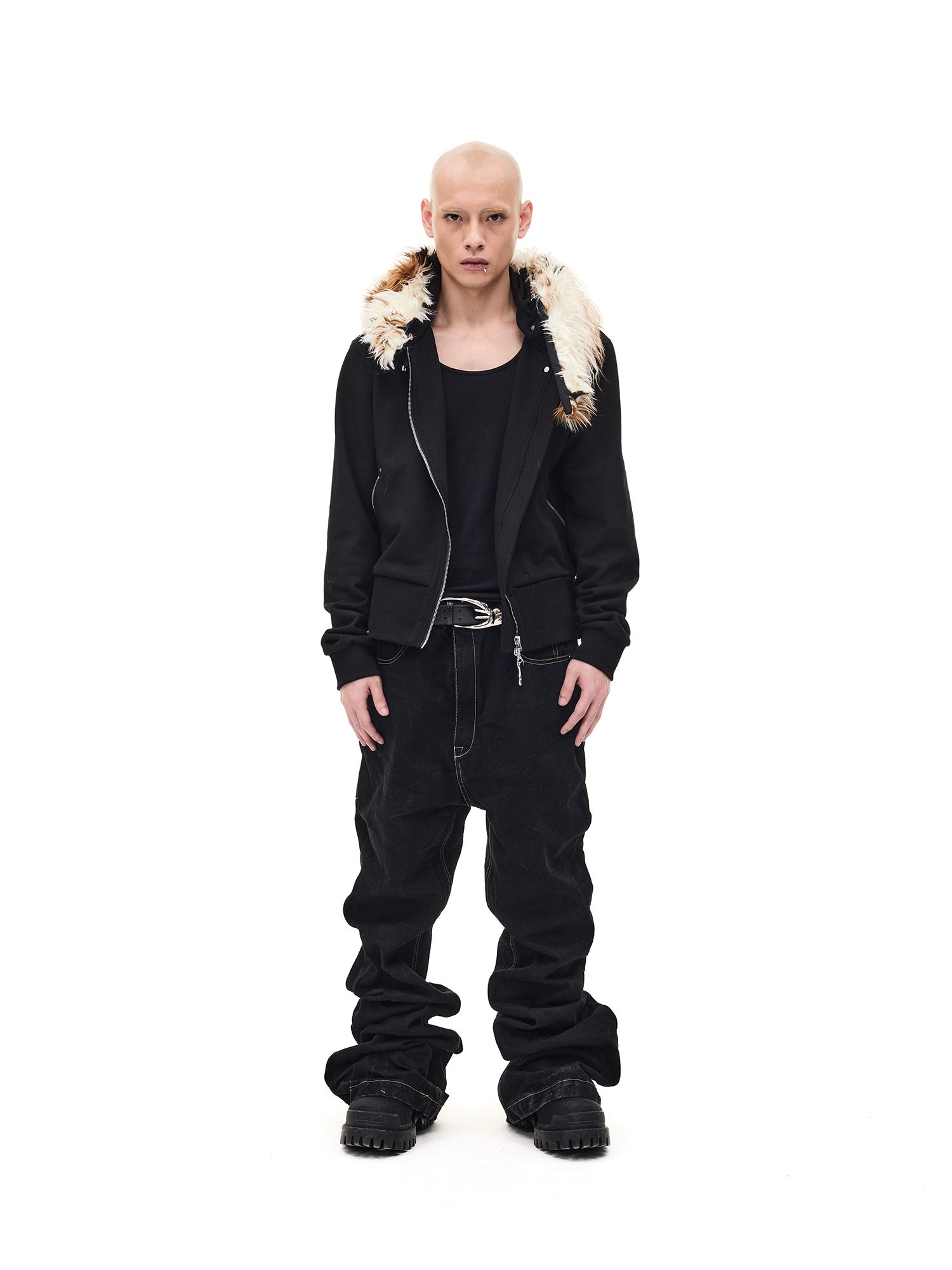 WHISTLEHUNTER Detachable Faux Fur Collar Zip-Up Hoodie, premium urban and streetwear designers apparel on PROJECTISR.com, WHISTLEHUNTER