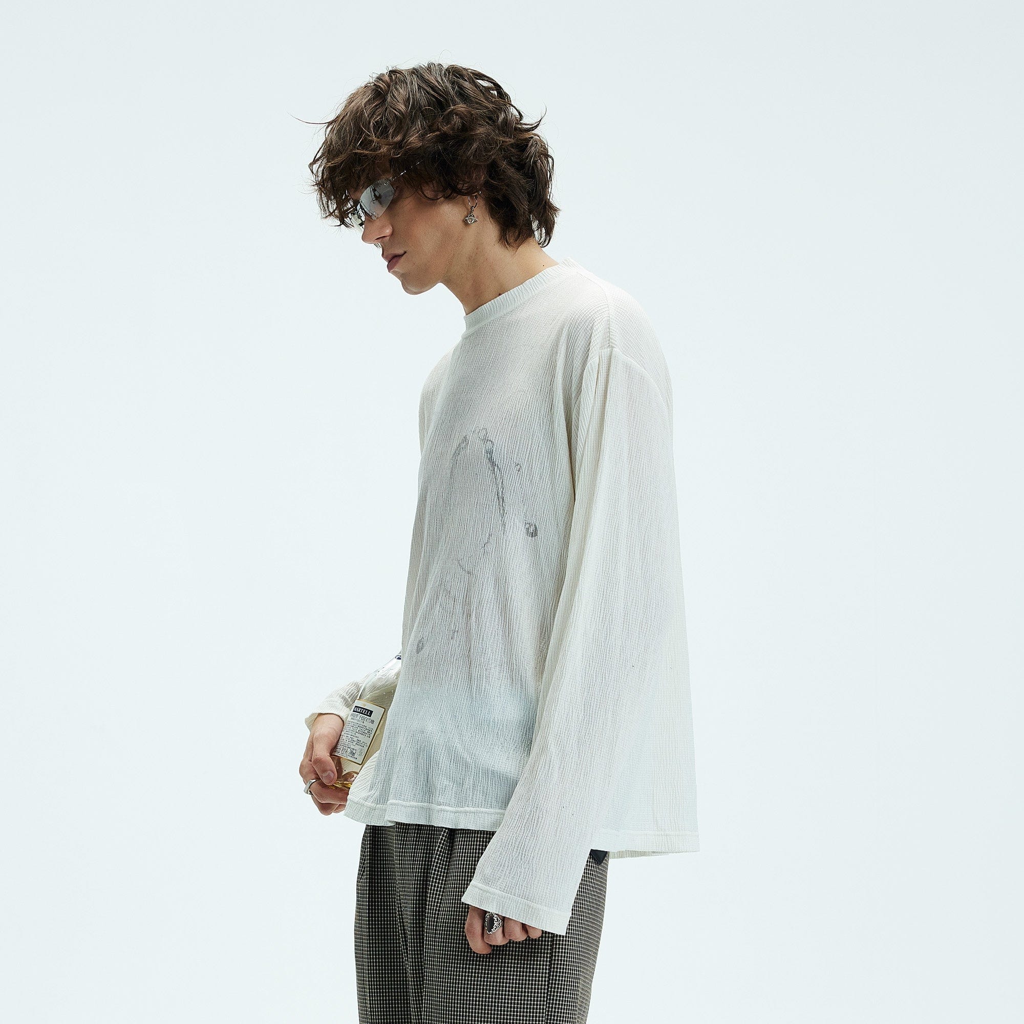 WHISTLEHUNTER Distressed Graphics Slub Cotton Long-Sleeve T-Shirt, premium urban and streetwear designers apparel on PROJECTISR.com, WHISTLEHUNTER