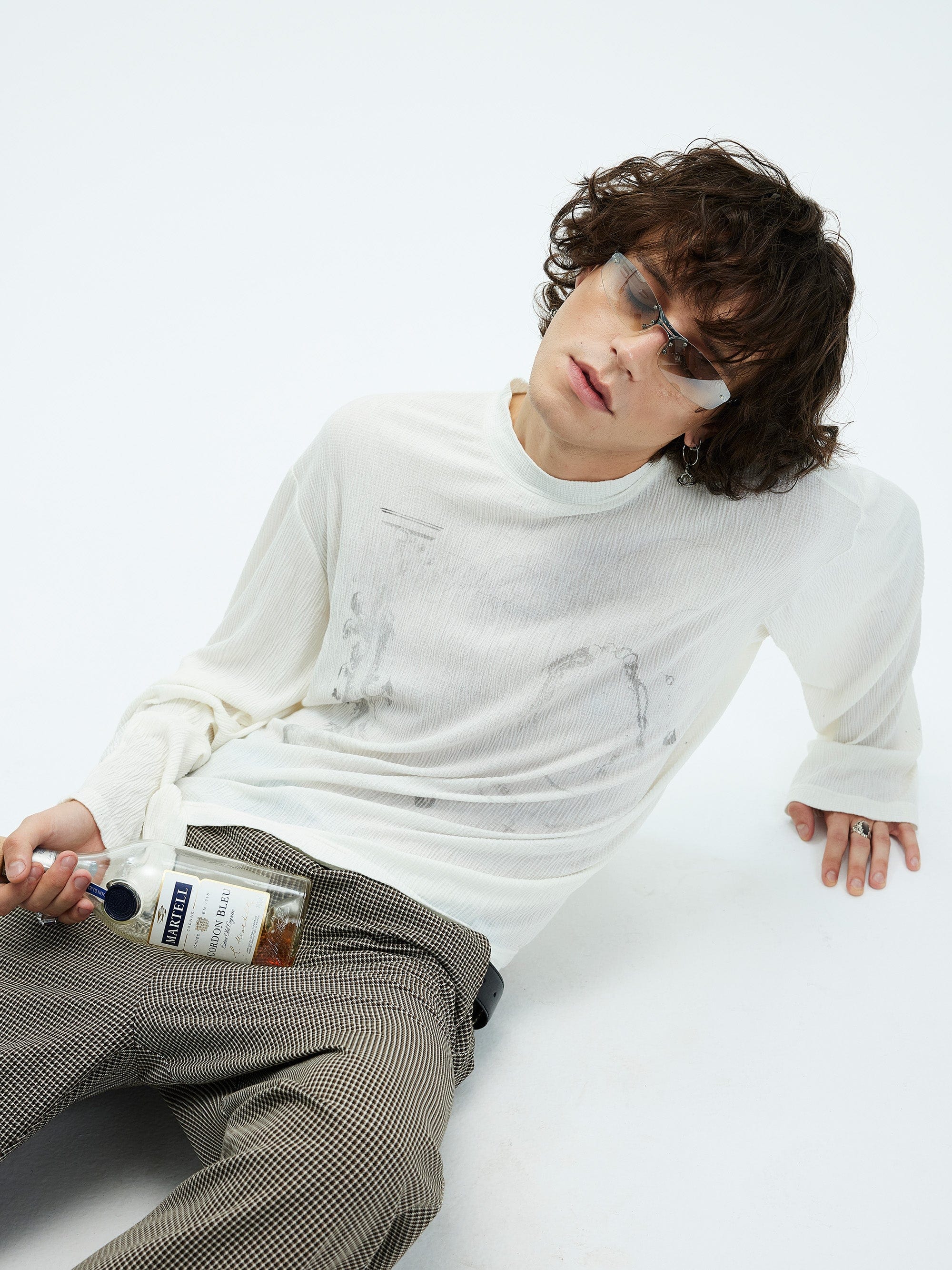 WHISTLEHUNTER Distressed Graphics Slub Cotton Long-Sleeve T-Shirt, premium urban and streetwear designers apparel on PROJECTISR.com, WHISTLEHUNTER