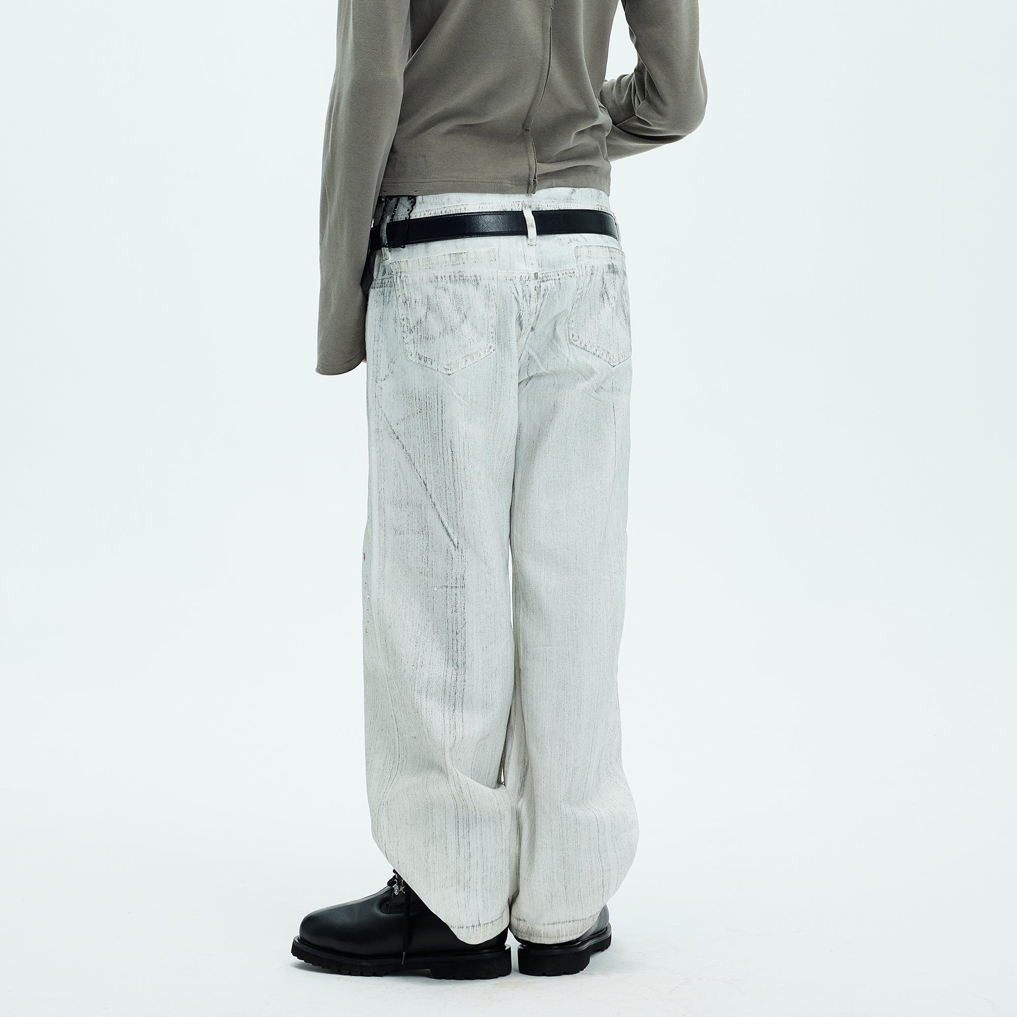 WHISTLEHUNTER Spliced Gems Painted Jeans White, premium urban and streetwear designers apparel on PROJECTISR.com, WHISTLEHUNTER