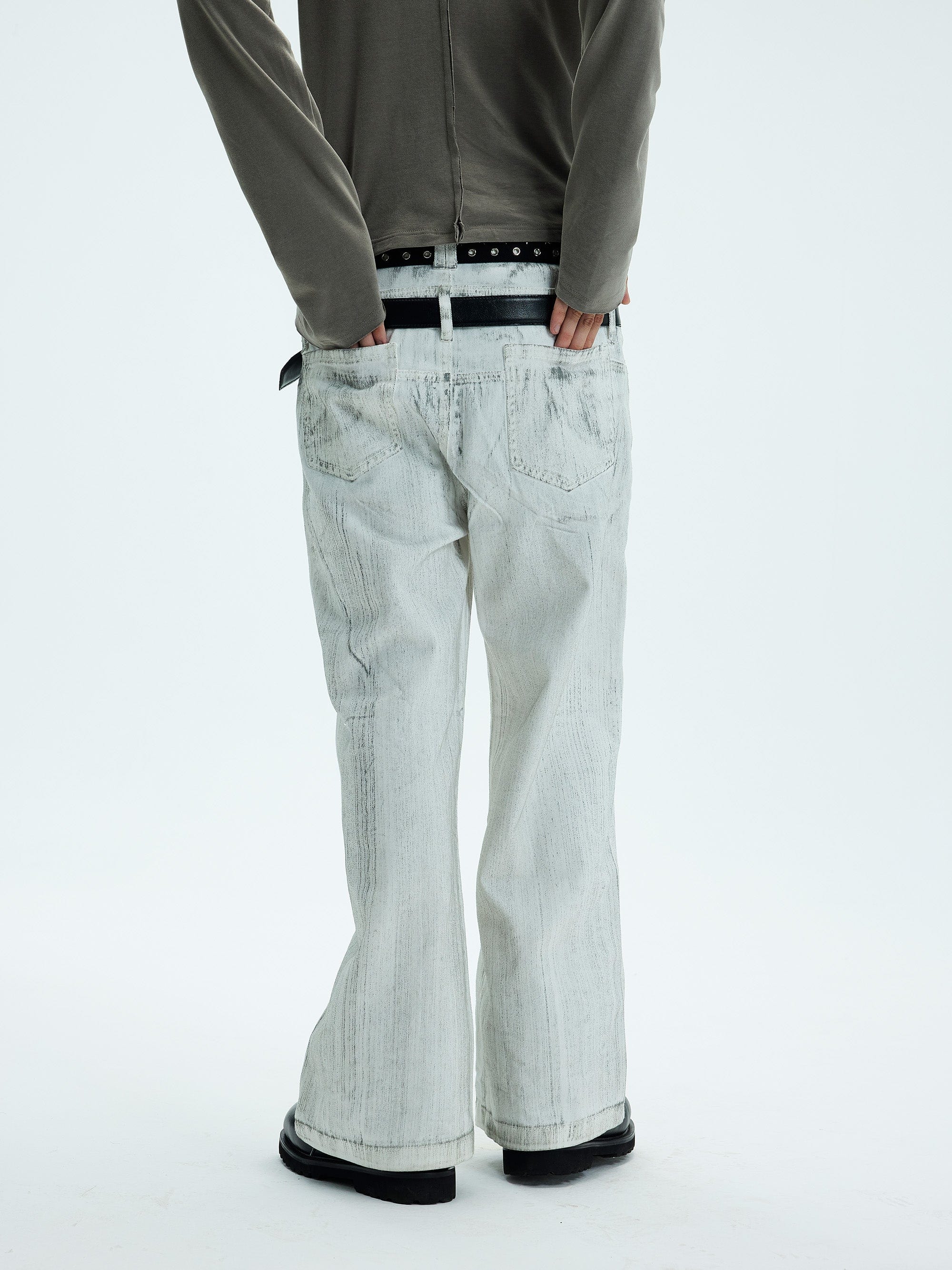 WHISTLEHUNTER Spliced Gems Painted Jeans White, premium urban and streetwear designers apparel on PROJECTISR.com, WHISTLEHUNTER