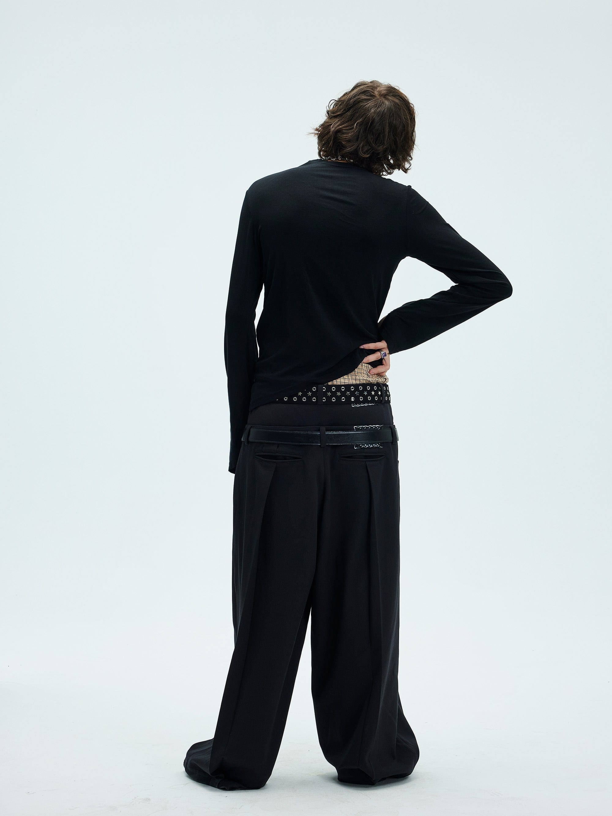 WHISTLEHUNTER Double-Waist Pleated Trousers, premium urban and streetwear designers apparel on PROJECTISR.com, WHISTLEHUNTER