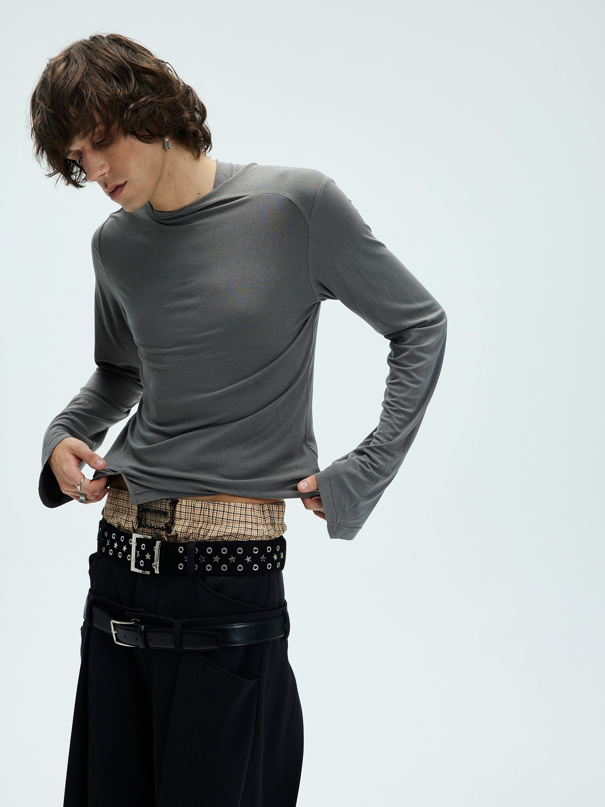 WHISTLEHUNTER Asymmetric Slim Long-Sleeve T-Shirt, premium urban and streetwear designers apparel on PROJECTISR.com, WHISTLEHUNTER