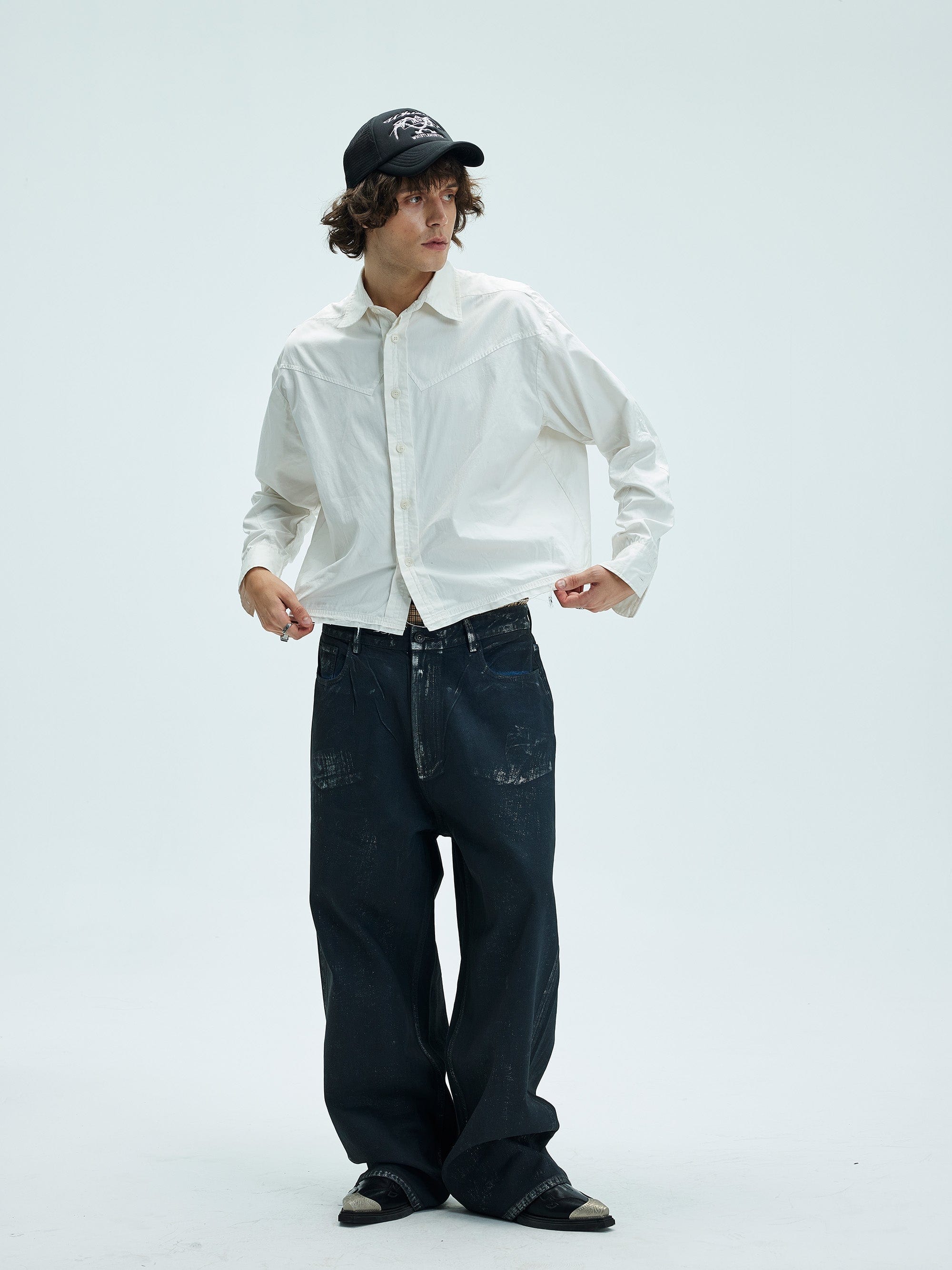 WHISTLEHUNTER Aged Waxed Pockets Jeans, premium urban and streetwear designers apparel on PROJECTISR.com, WHISTLEHUNTER