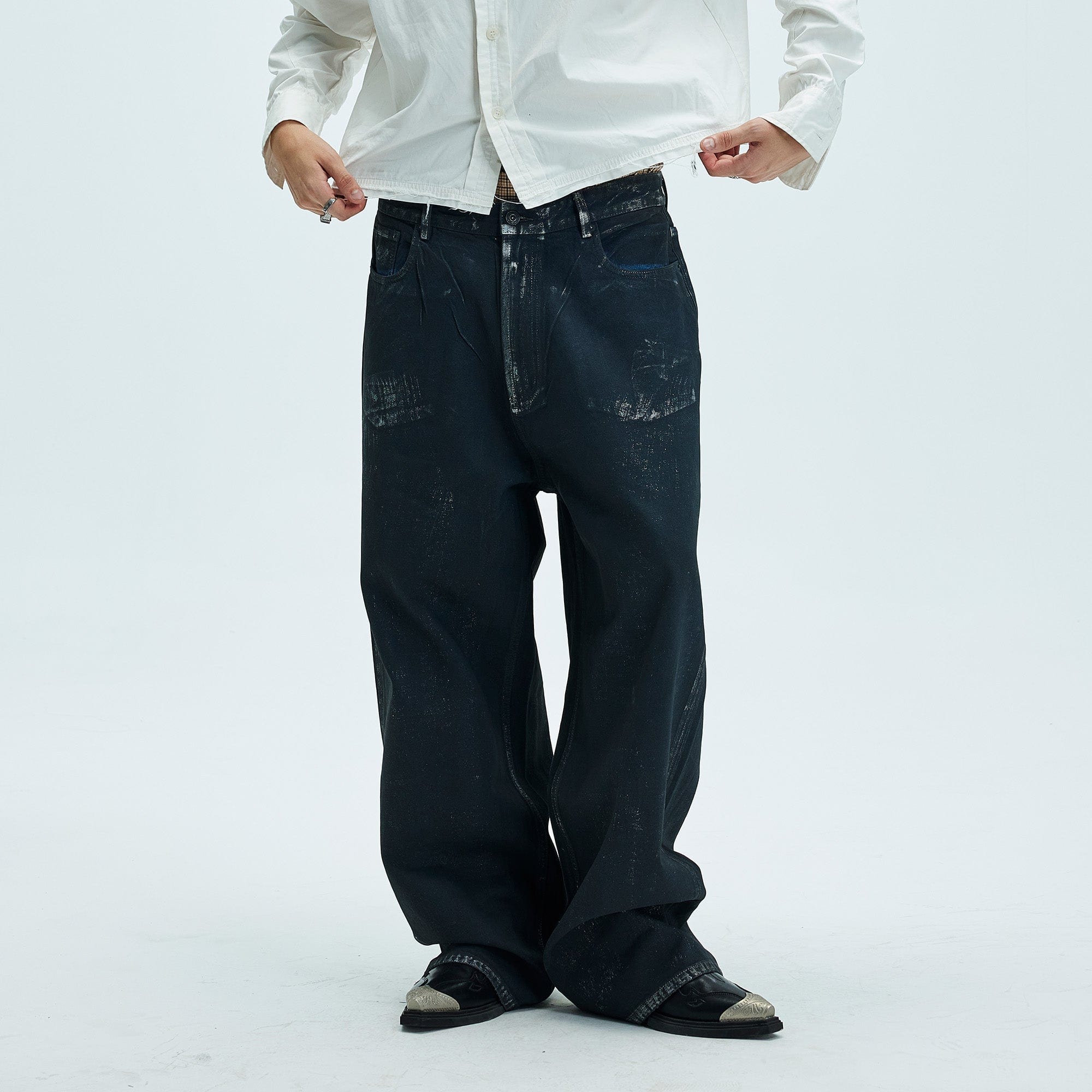 WHISTLEHUNTER Aged Waxed Pockets Jeans, premium urban and streetwear designers apparel on PROJECTISR.com, WHISTLEHUNTER
