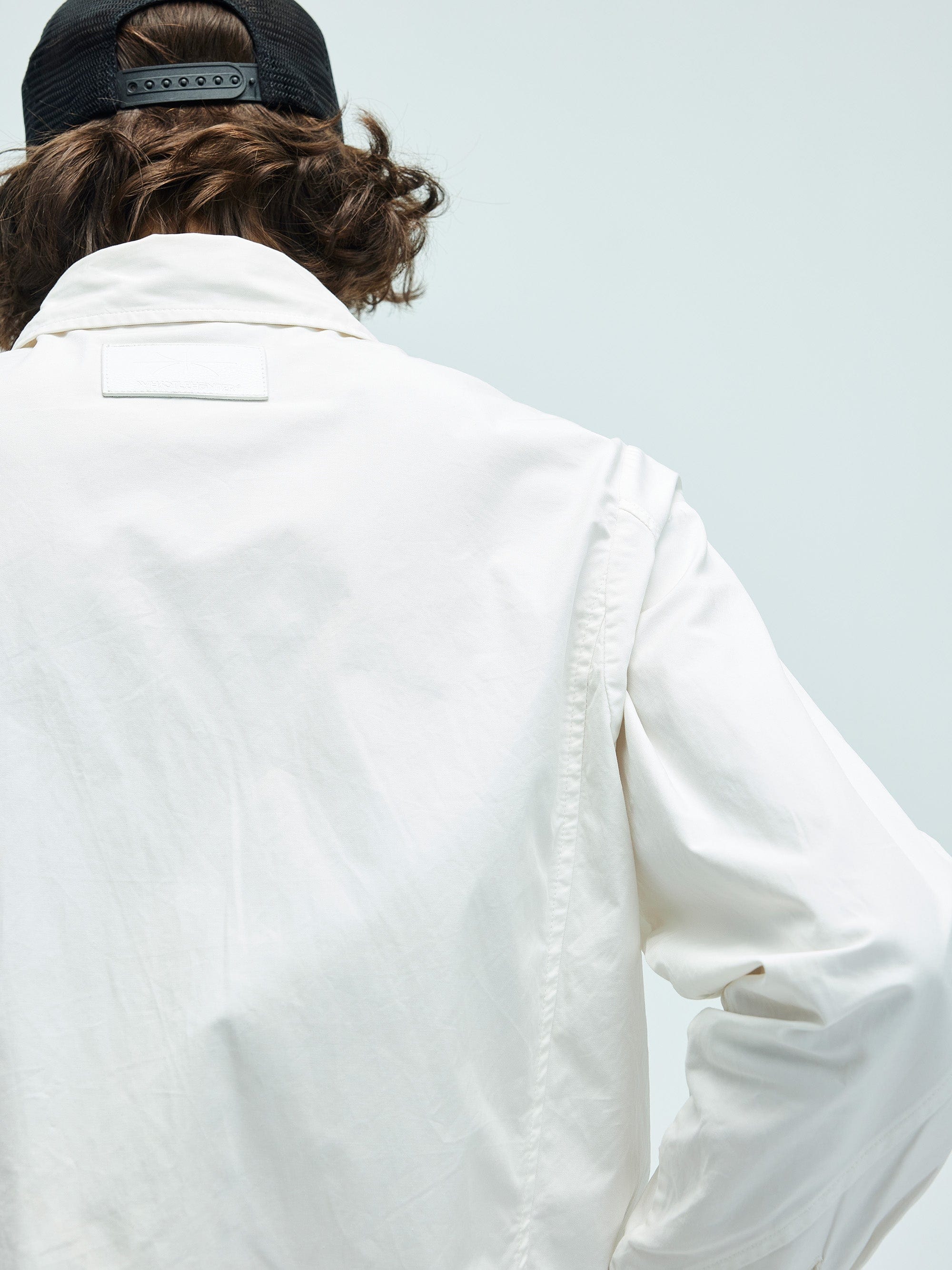 WHISTLEHUNTER Deconstructed Leather Label Shirt, premium urban and streetwear designers apparel on PROJECTISR.com, WHISTLEHUNTER