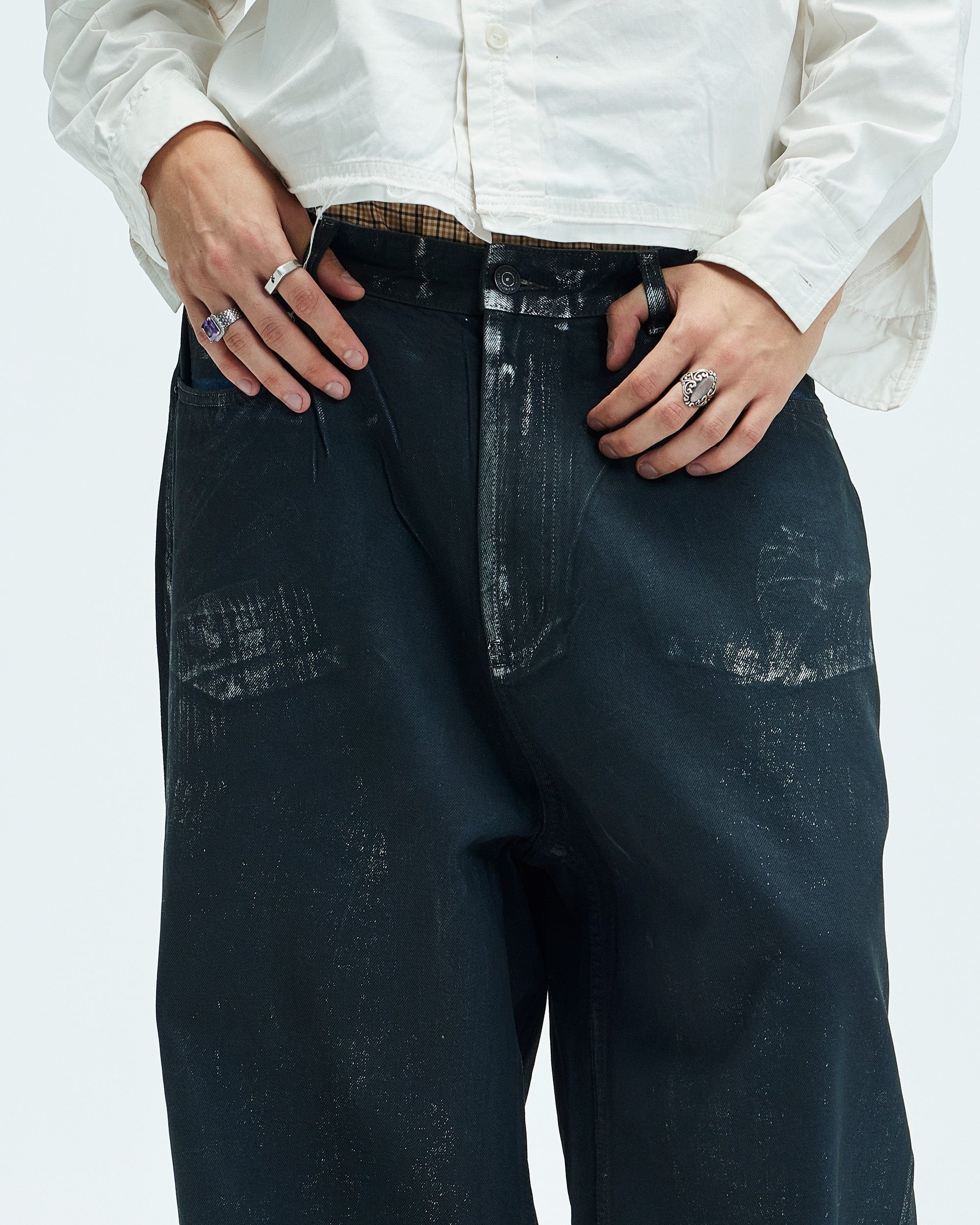 WHISTLEHUNTER Aged Waxed Pockets Jeans, premium urban and streetwear designers apparel on PROJECTISR.com, WHISTLEHUNTER