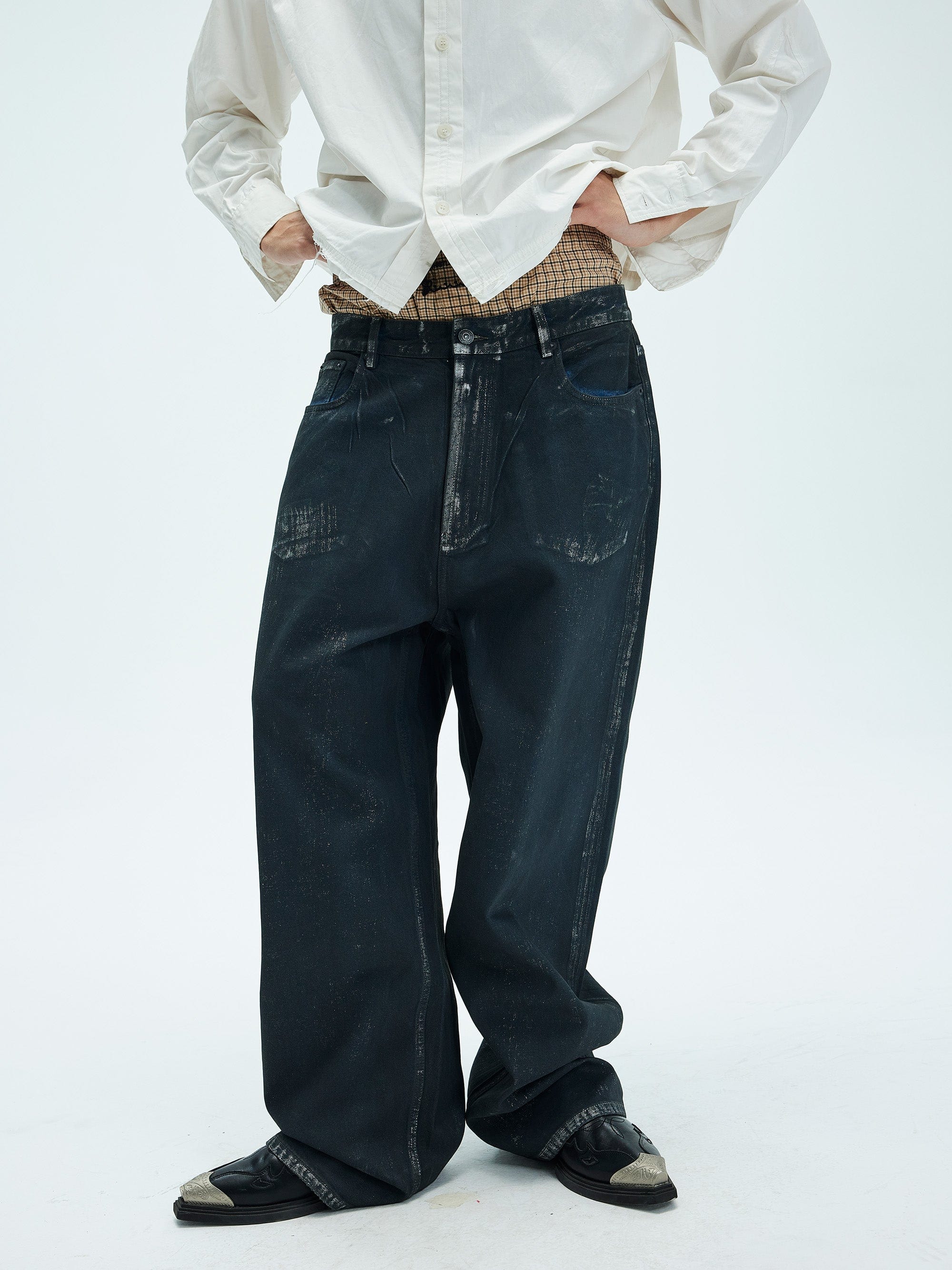 WHISTLEHUNTER Aged Waxed Pockets Jeans, premium urban and streetwear designers apparel on PROJECTISR.com, WHISTLEHUNTER
